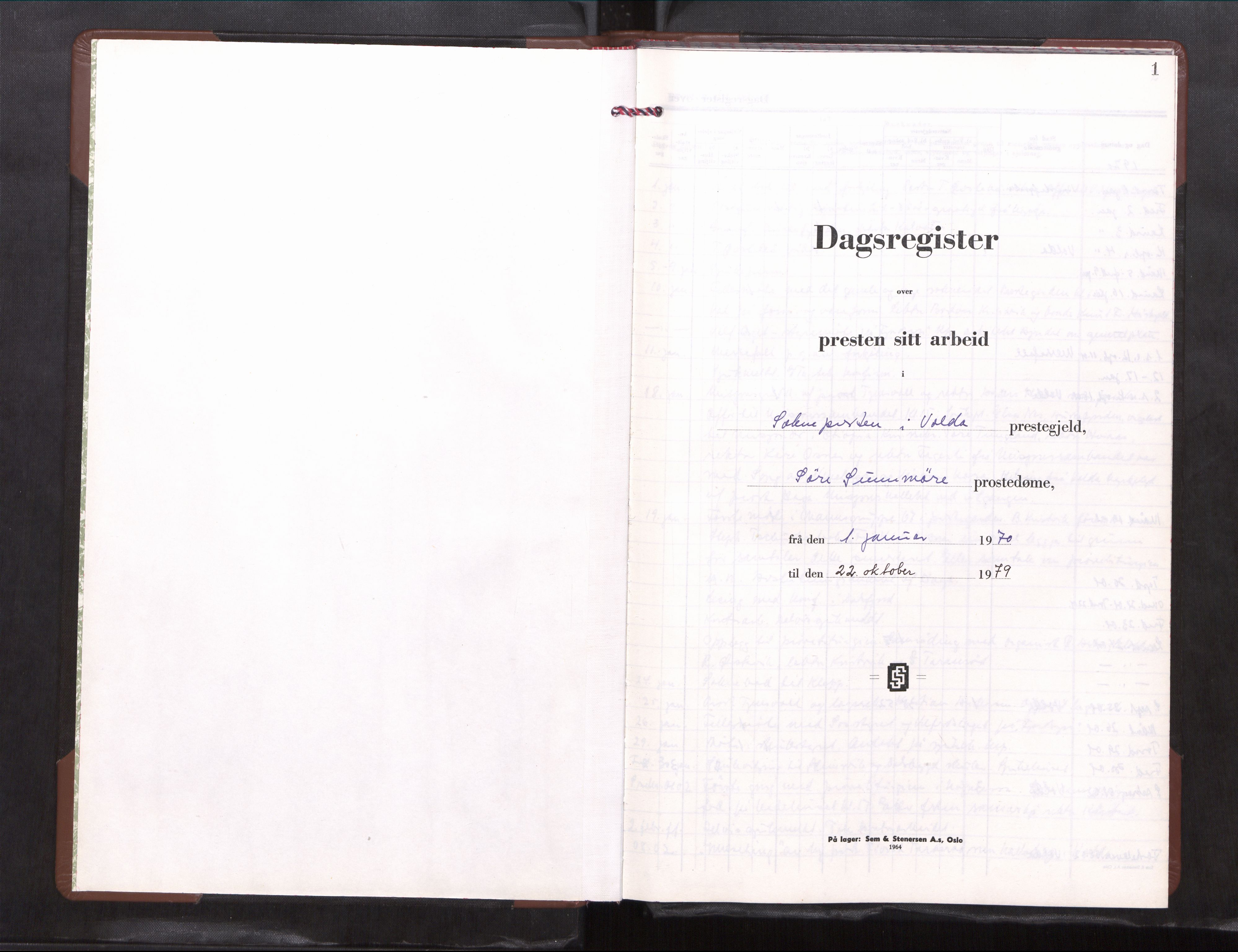 Ministerialprotokoller, klokkerbøker og fødselsregistre - Møre og Romsdal, SAT/A-1454/511/L0150: Diary records no. 511---, 1970-1979, p. 1