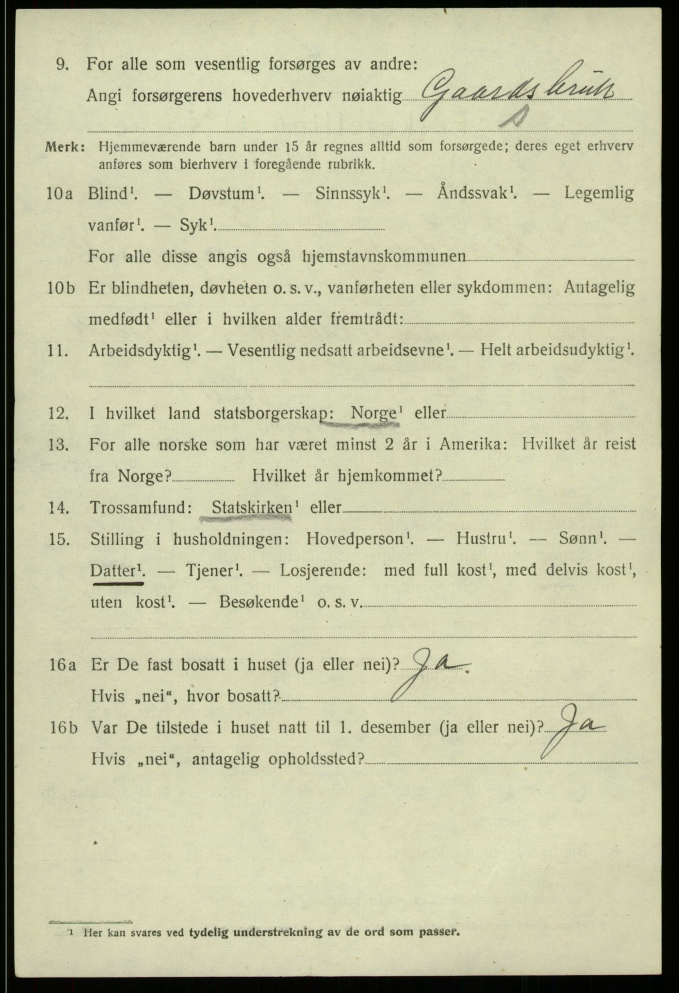 SAB, 1920 census for Strandvik, 1920, p. 1231