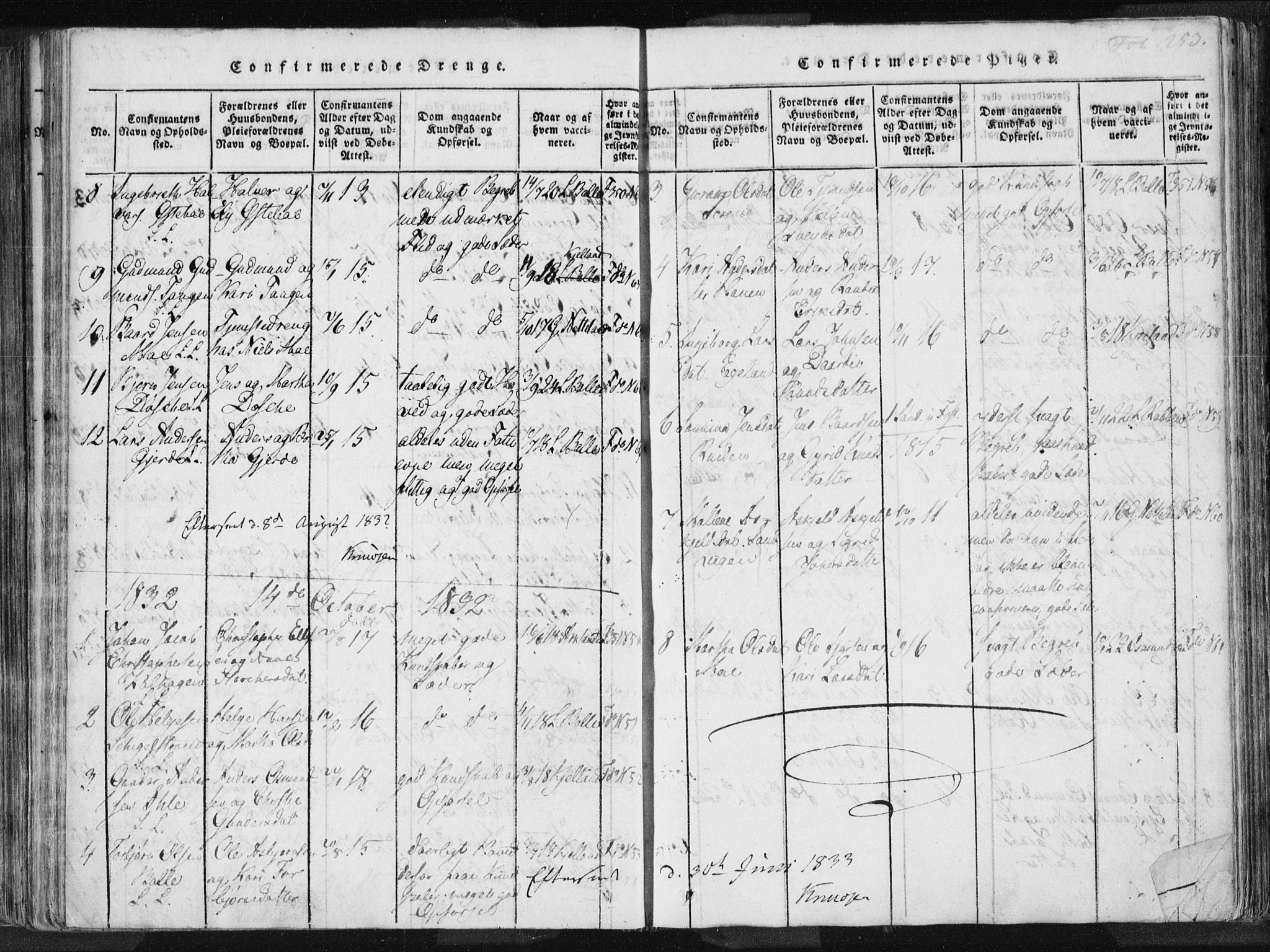 Vikedal sokneprestkontor, SAST/A-101840/01/IV: Parish register (official) no. A 3, 1817-1850, p. 253