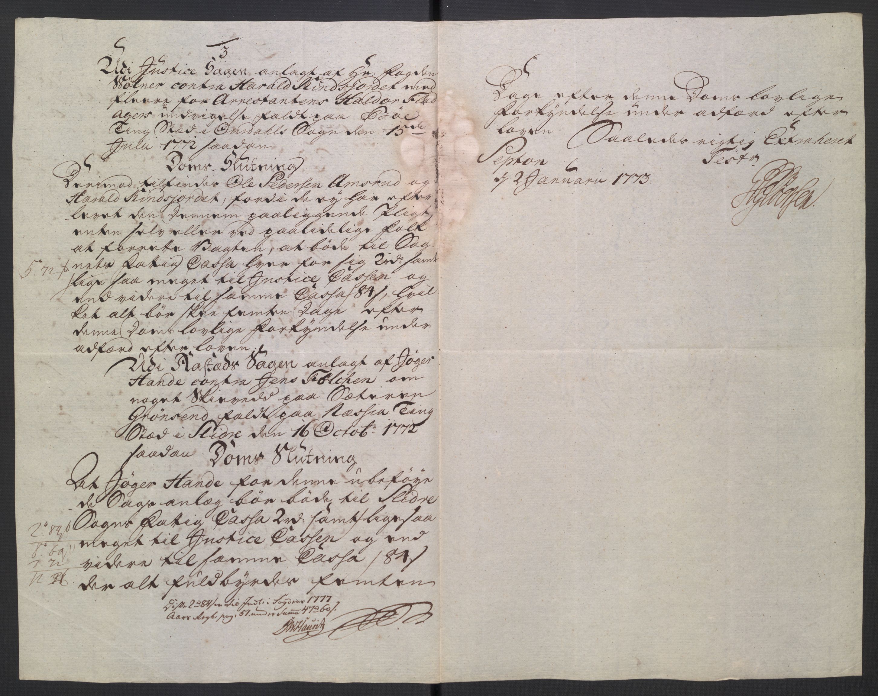 Rentekammeret inntil 1814, Reviderte regnskaper, Mindre regnskaper, AV/RA-EA-4068/Rb/L0014: Opplands amt, 1771-1779, p. 165