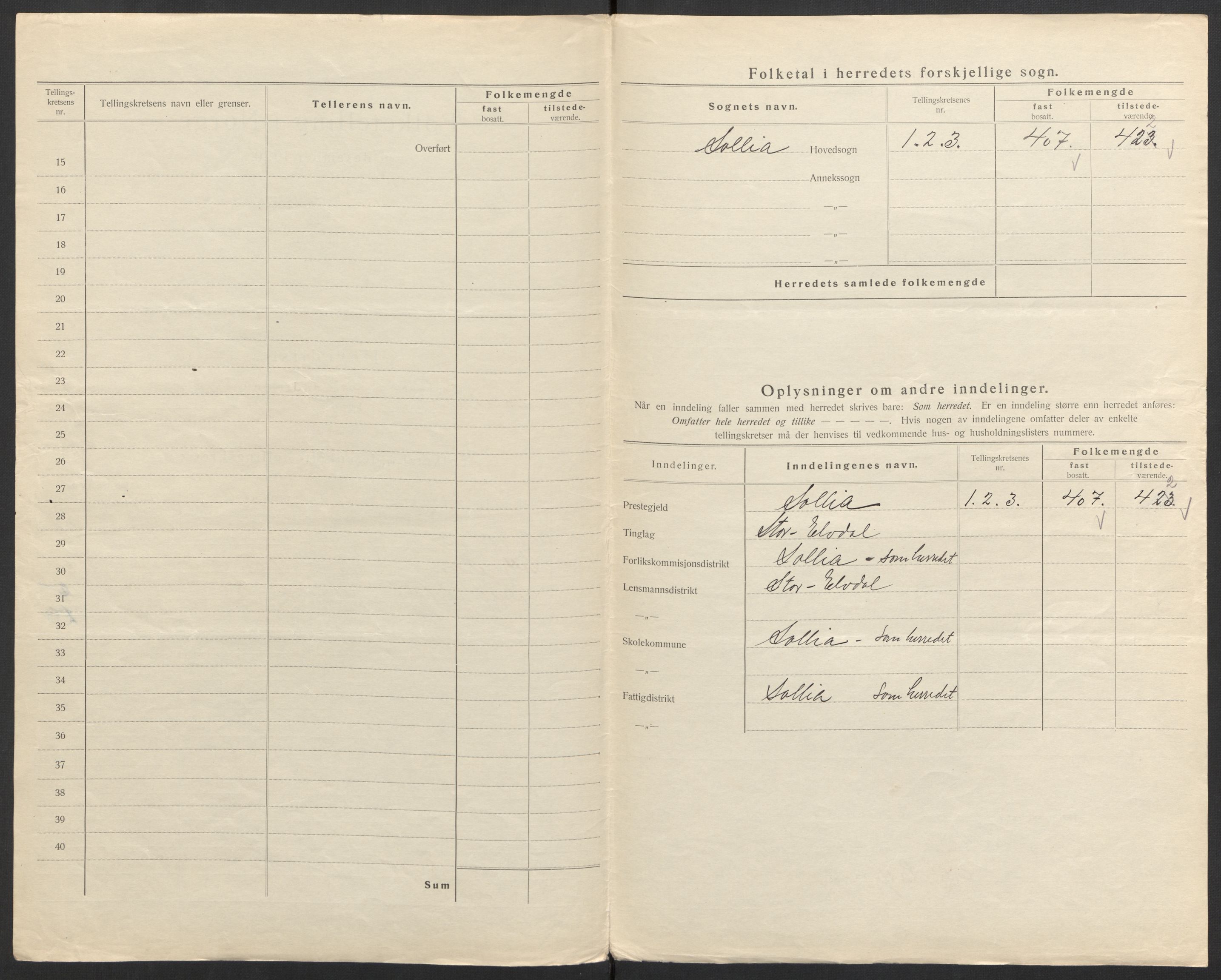 SAH, 1920 census for Sollia, 1920, p. 6