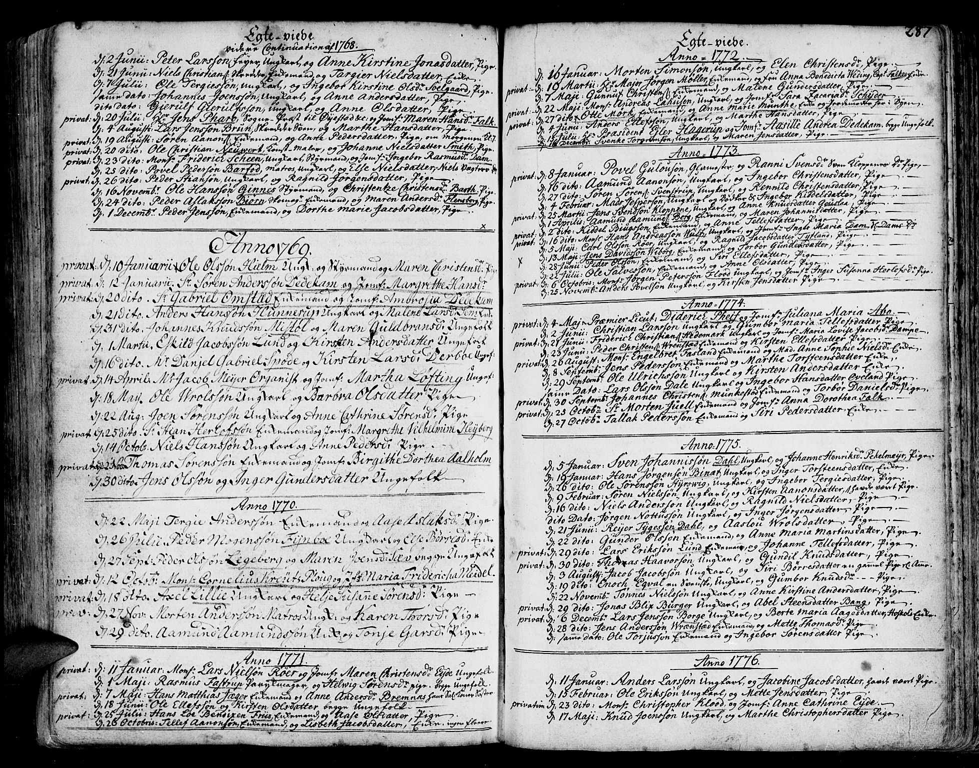 Arendal sokneprestkontor, Trefoldighet, SAK/1111-0040/F/Fa/L0001: Parish register (official) no. A 1, 1703-1815, p. 363
