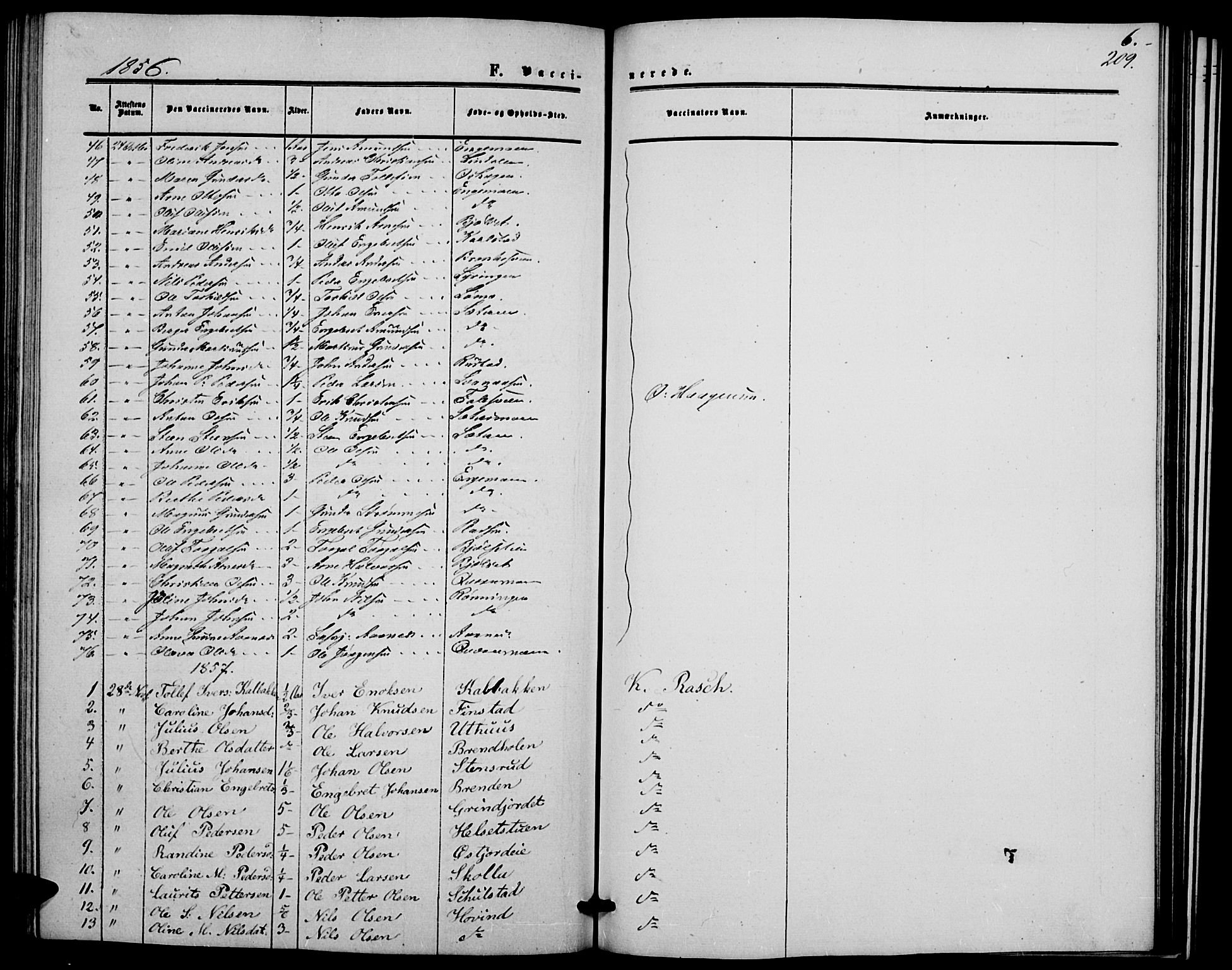 Elverum prestekontor, AV/SAH-PREST-044/H/Ha/Hab/L0003: Parish register (copy) no. 3, 1856-1865, p. 209