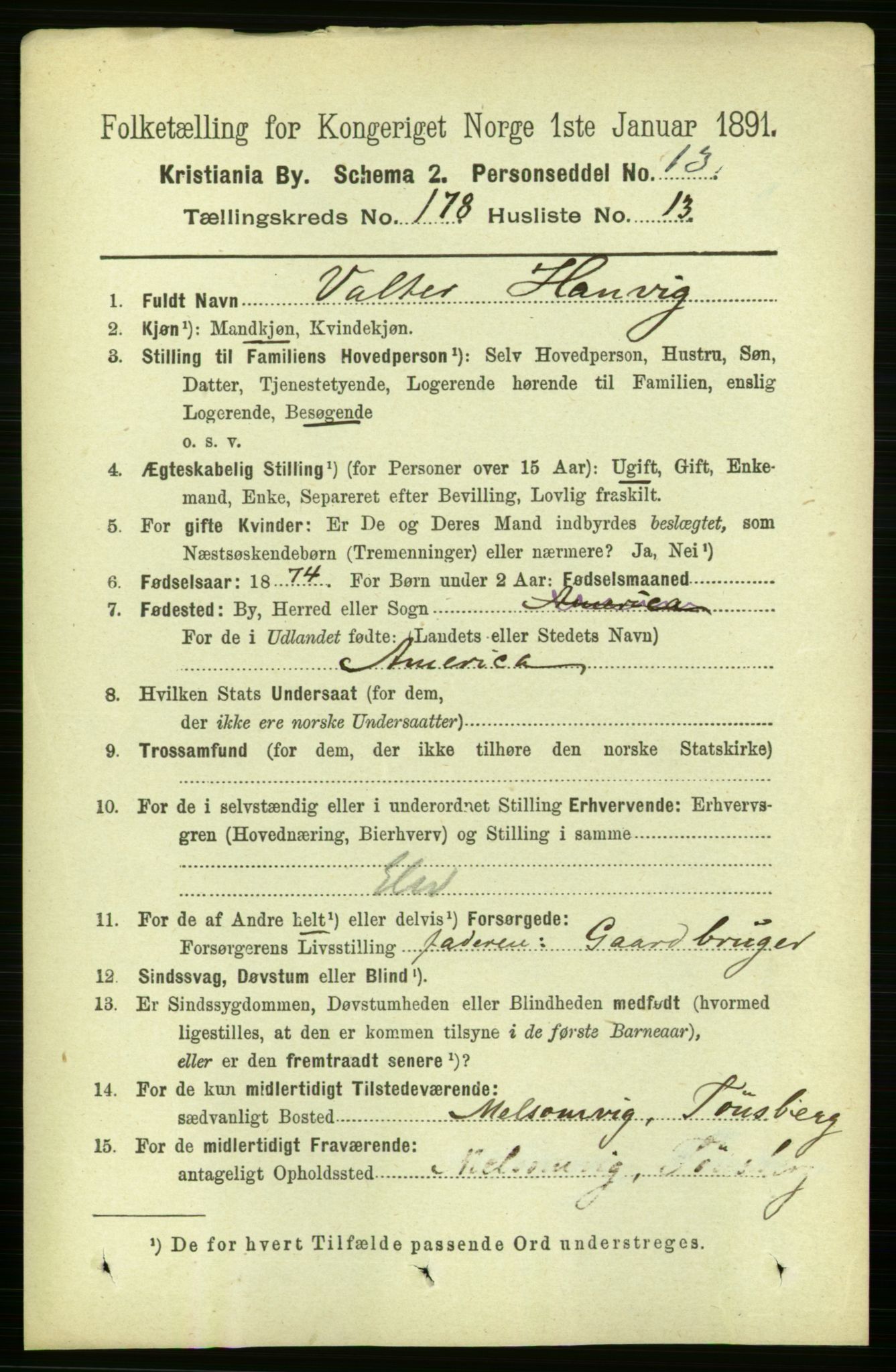 RA, 1891 census for 0301 Kristiania, 1891, p. 107842