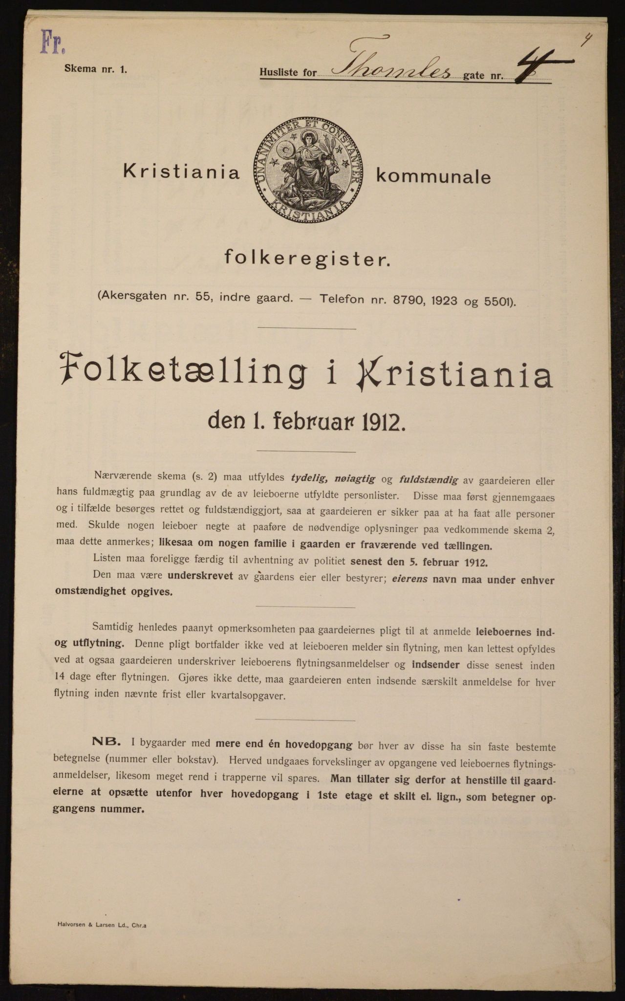 OBA, Municipal Census 1912 for Kristiania, 1912, p. 109212