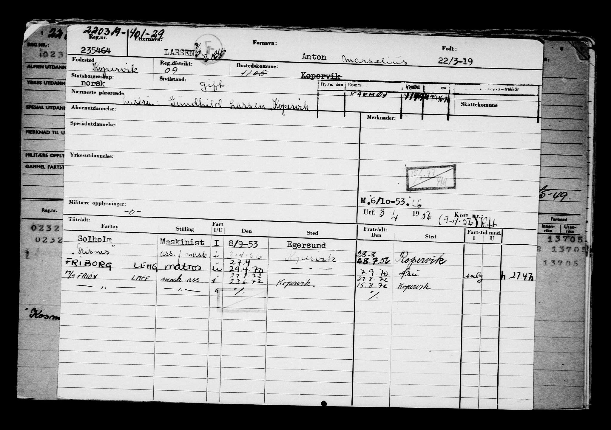 Direktoratet for sjømenn, AV/RA-S-3545/G/Gb/L0167: Hovedkort, 1919, p. 269