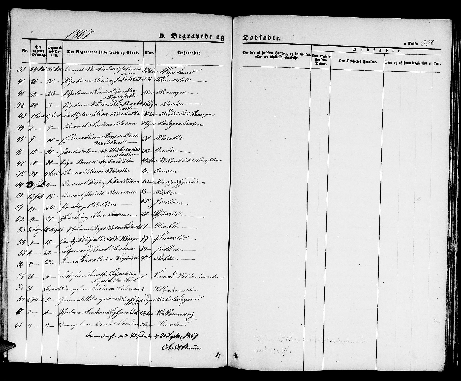 Hetland sokneprestkontor, SAST/A-101826/30/30BB/L0003: Parish register (copy) no. B 3, 1863-1877, p. 338