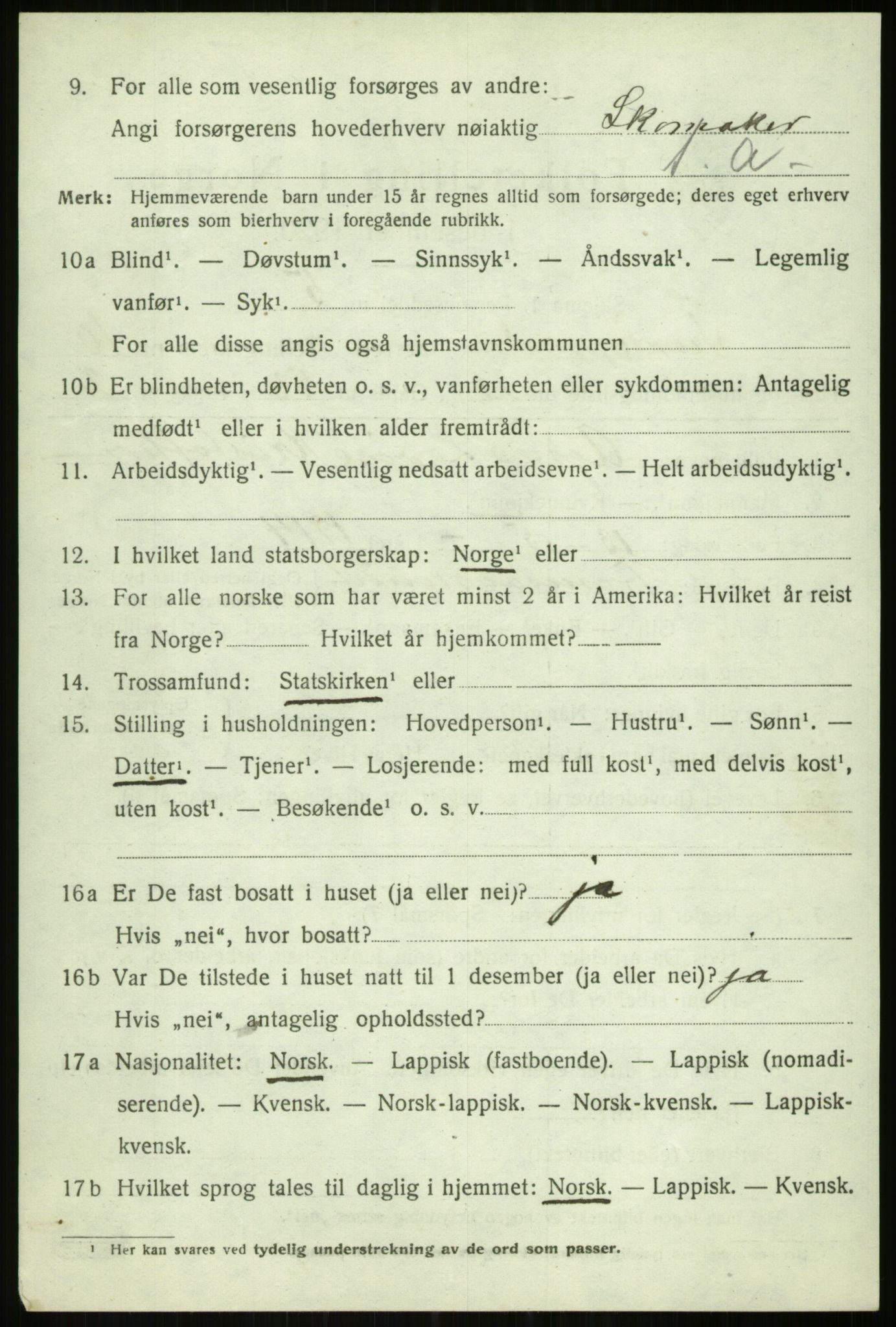 SATØ, 1920 census for Tromsøysund, 1920, p. 7219