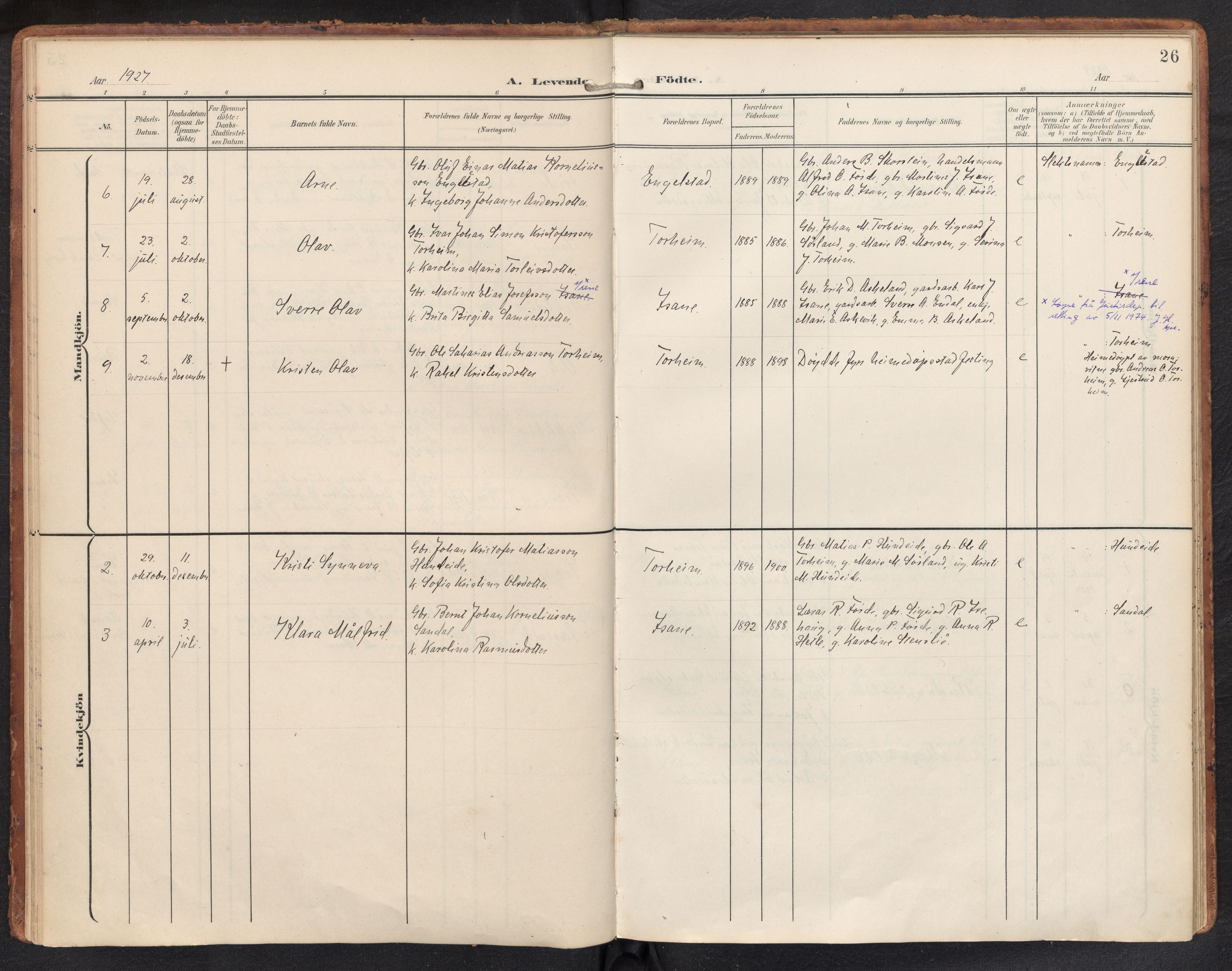 Davik sokneprestembete, SAB/A-79701/H/Haa/Haae/L0002: Parish register (official) no. E 2, 1901-1937, p. 25b-26a