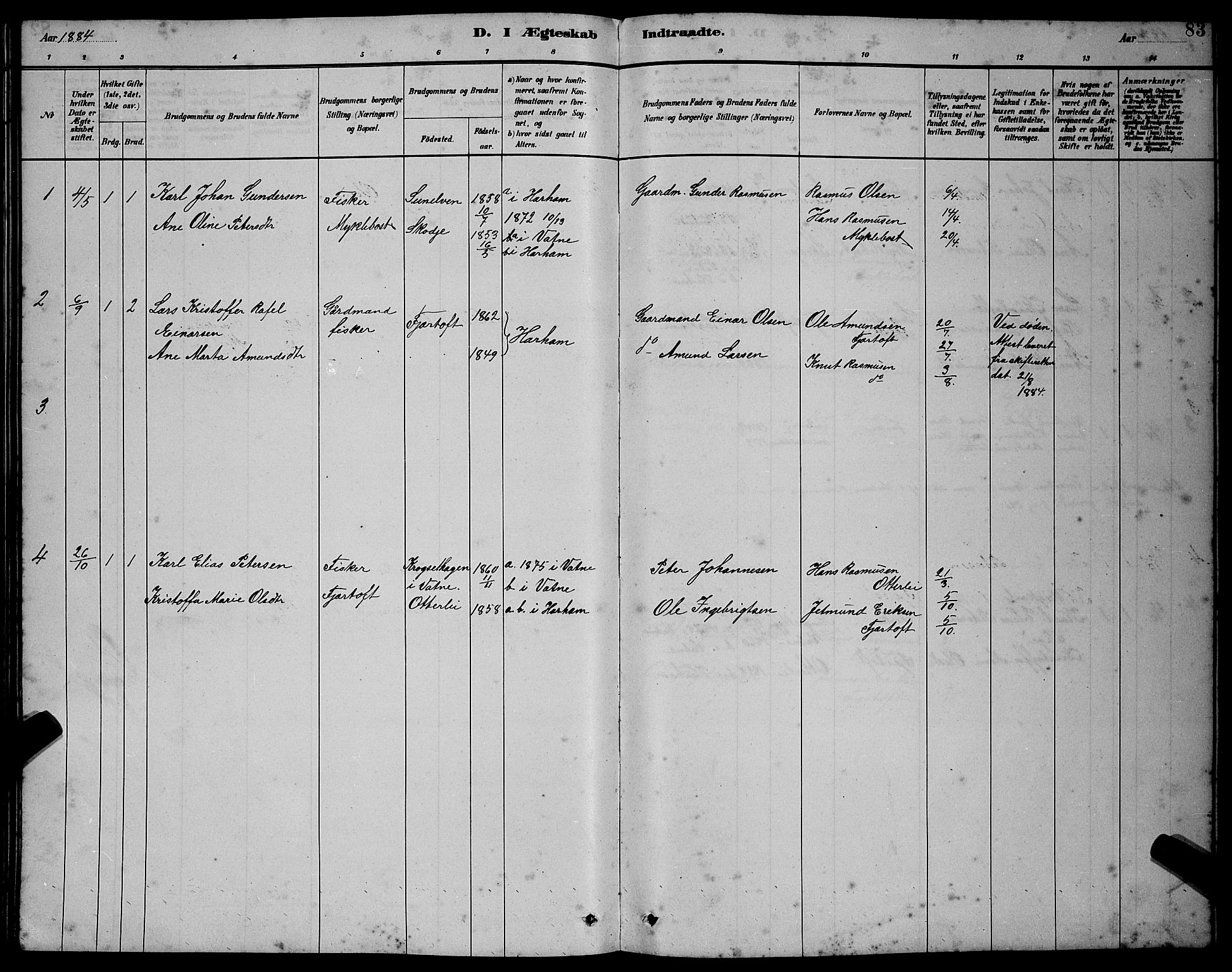 Ministerialprotokoller, klokkerbøker og fødselsregistre - Møre og Romsdal, SAT/A-1454/538/L0523: Parish register (copy) no. 538C01, 1881-1900, p. 83