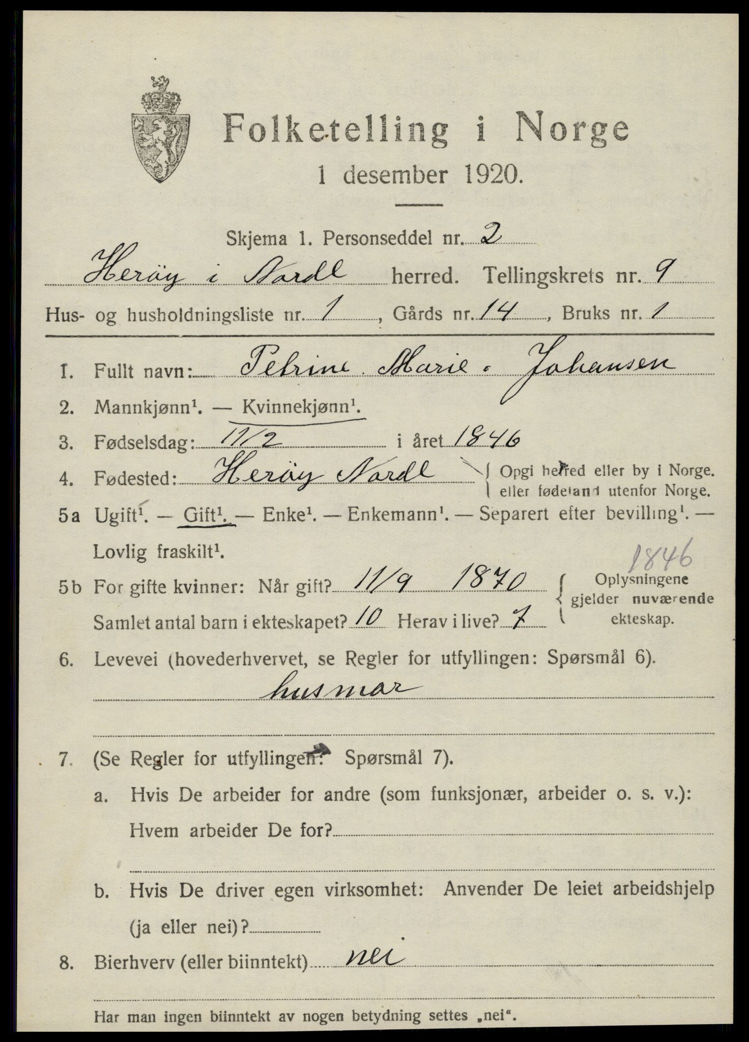 SAT, 1920 census for Herøy, 1920, p. 5384