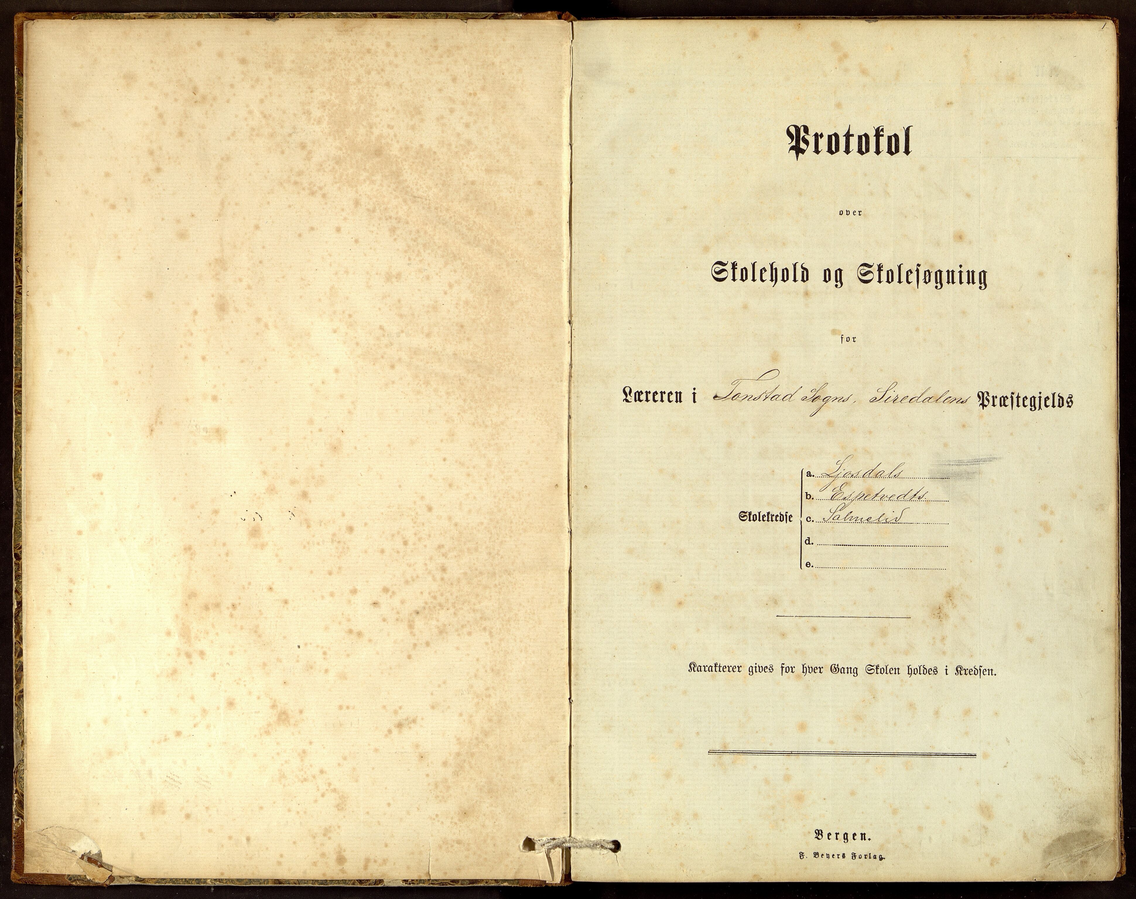 Tonstad kommune - Josdal Skole, ARKSOR/1046TO550/H/L0001: Skoleprotokoll, 1882-1916