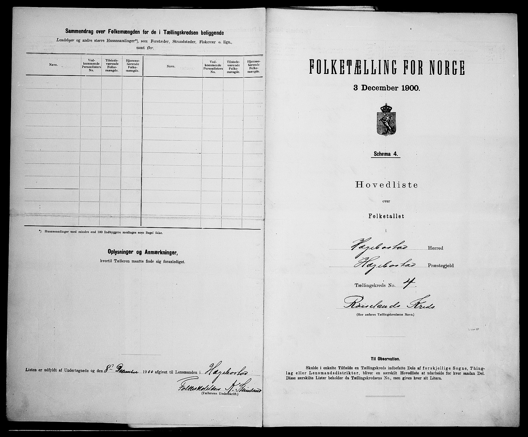 SAK, 1900 census for Hægebostad, 1900, p. 31