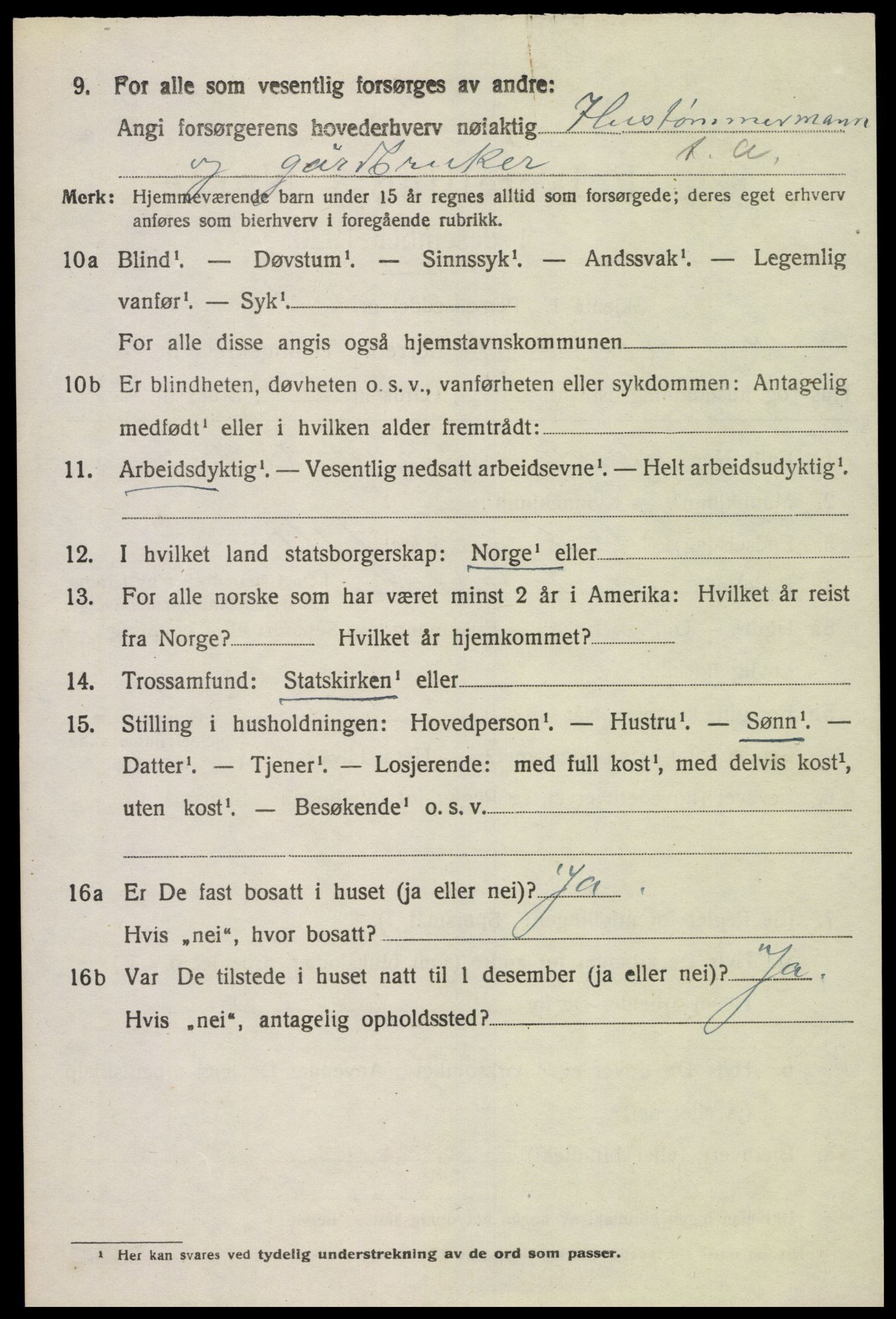 SAK, 1920 census for Sør-Audnedal, 1920, p. 3268