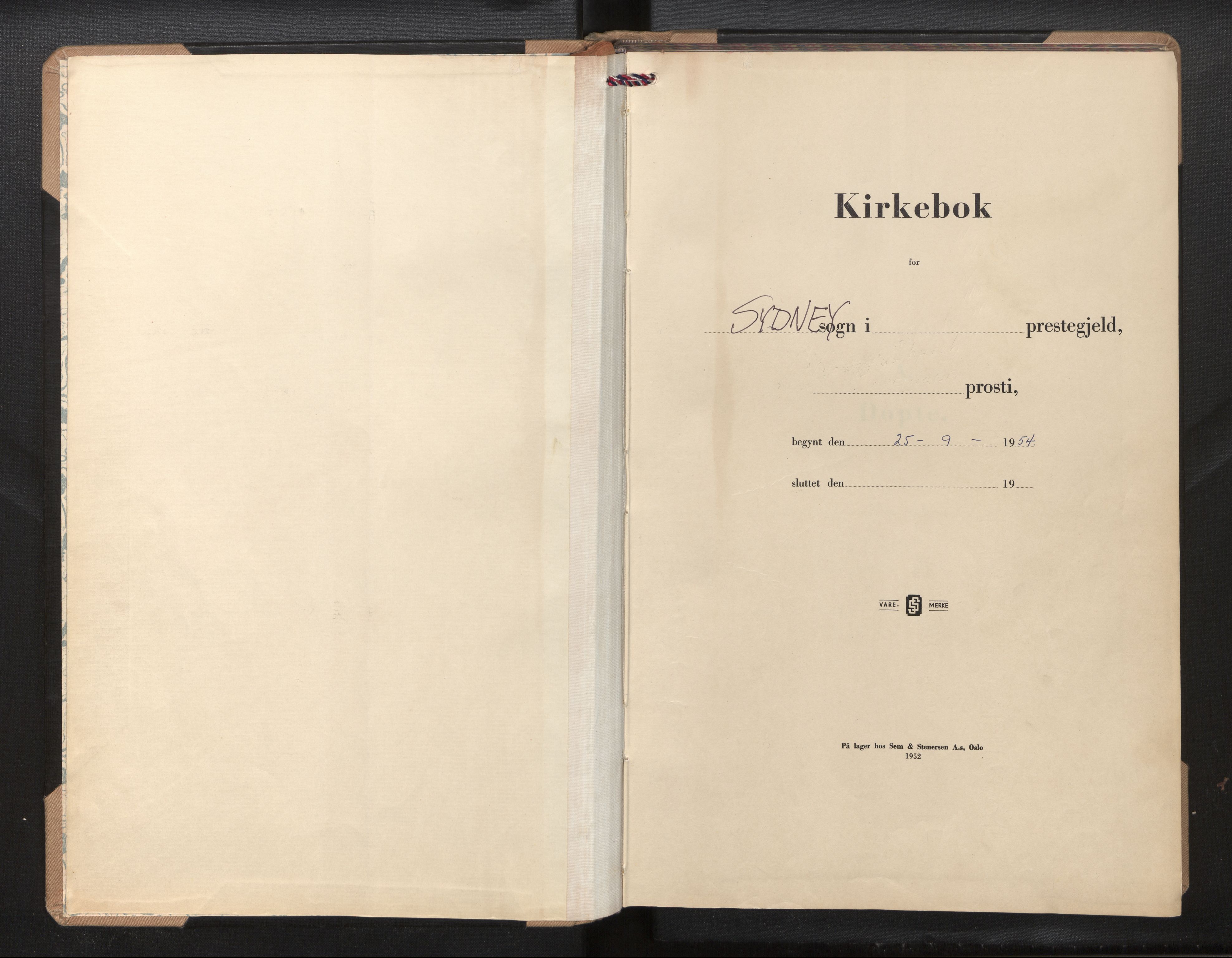 Den norske sjømannsmisjon i utlandet/Sydney, SAB/SAB/PA-0132/H/Ha/L0001: Parish register (official) no. A 1, 1954-1968