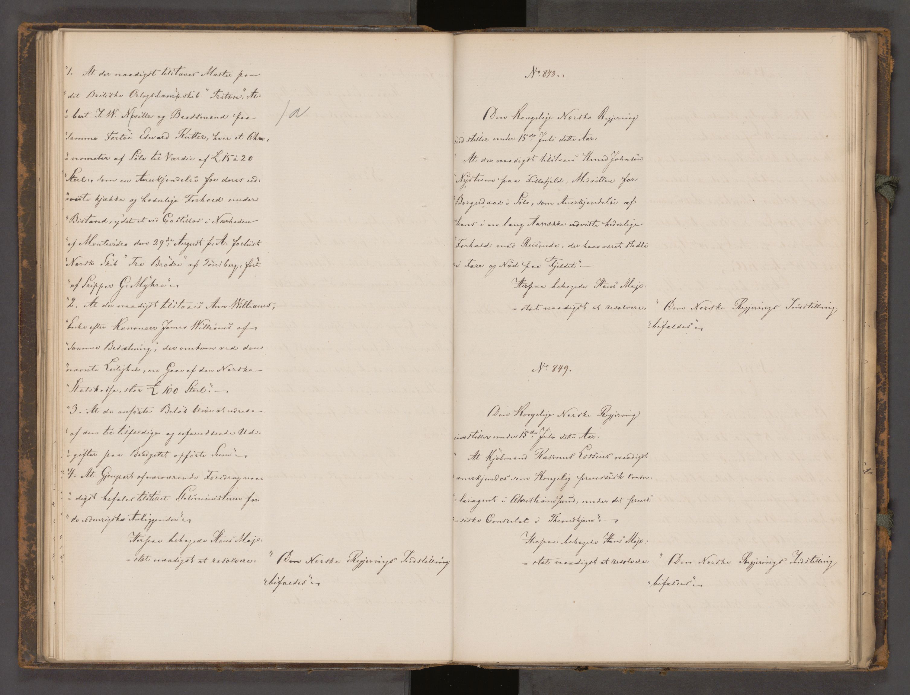 Statsrådssekretariatet, AV/RA-S-1001/A/Ab/L0104: Kgl. res. nr. 724-1001b, 2. halvår, 1865