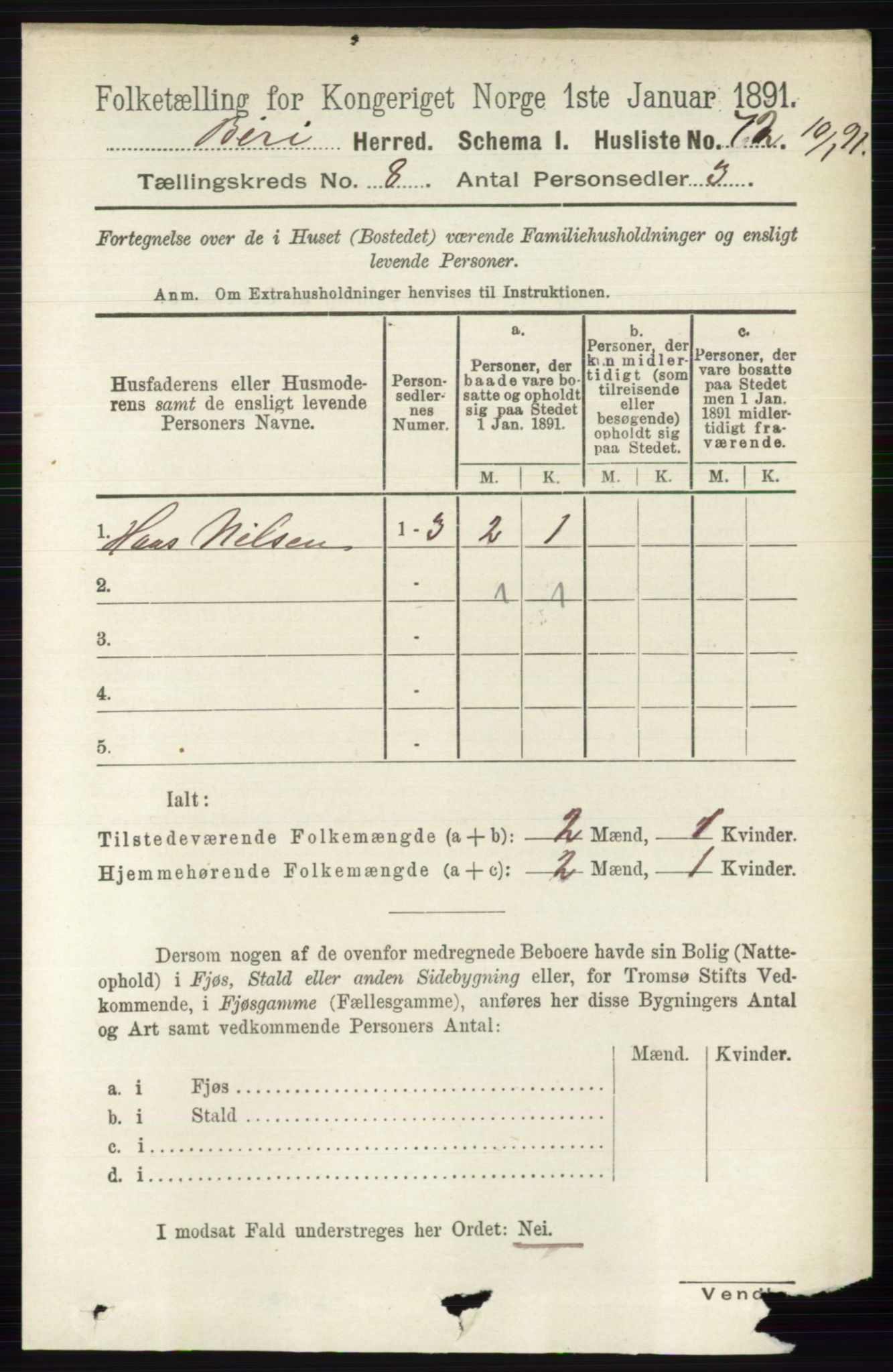 RA, 1891 census for 0525 Biri, 1891, p. 2908