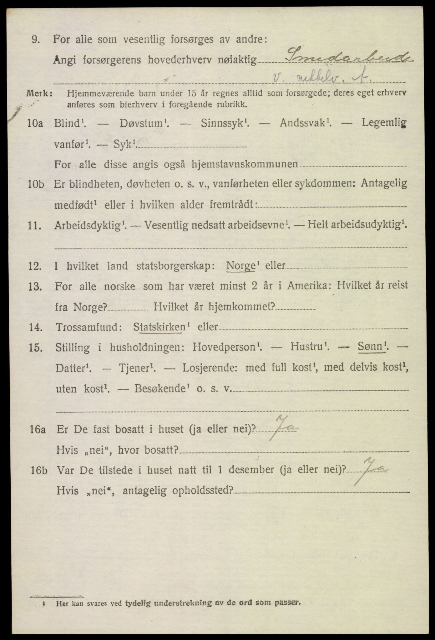 SAK, 1920 census for Hornnes, 1920, p. 790