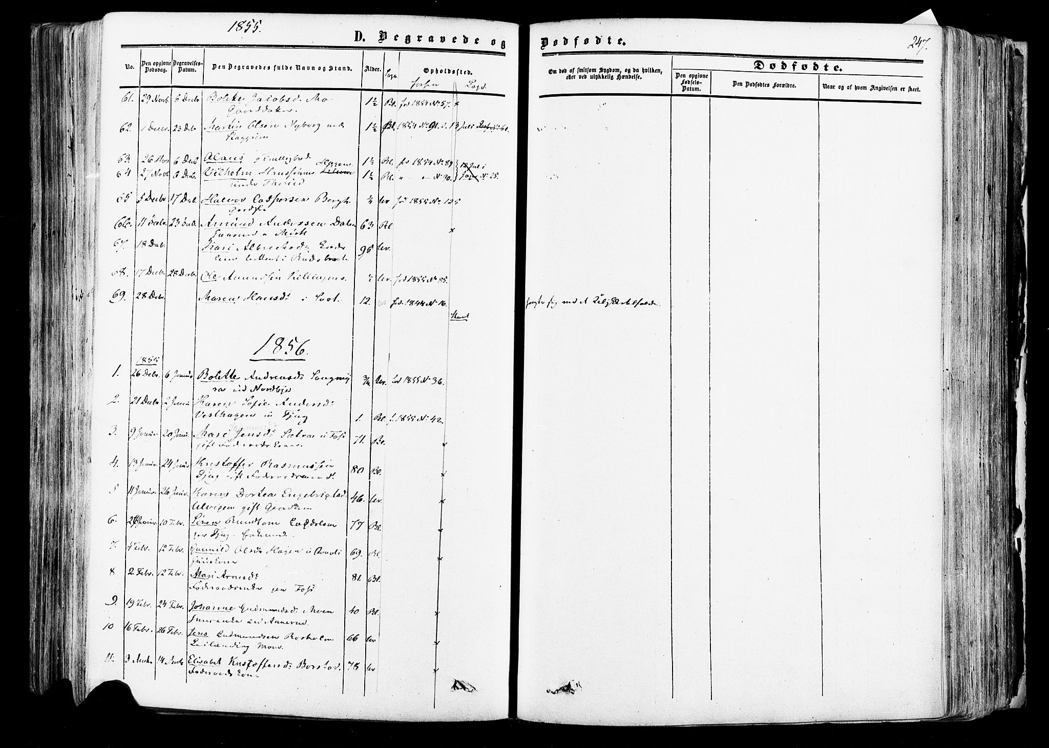 Aurskog prestekontor Kirkebøker, SAO/A-10304a/F/Fa/L0007: Parish register (official) no. I 7, 1854-1877, p. 247