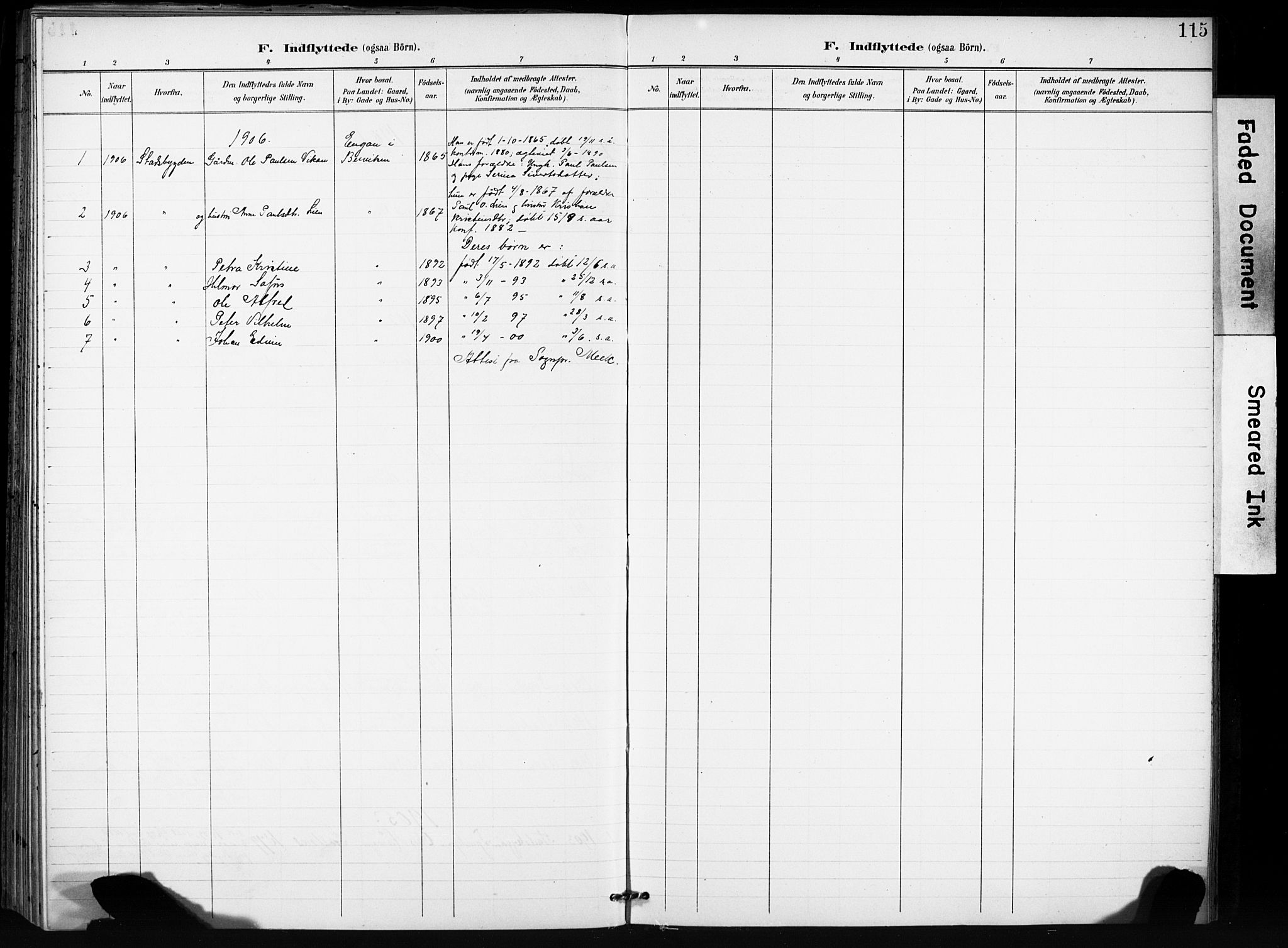 Ministerialprotokoller, klokkerbøker og fødselsregistre - Sør-Trøndelag, SAT/A-1456/666/L0787: Parish register (official) no. 666A05, 1895-1908, p. 115