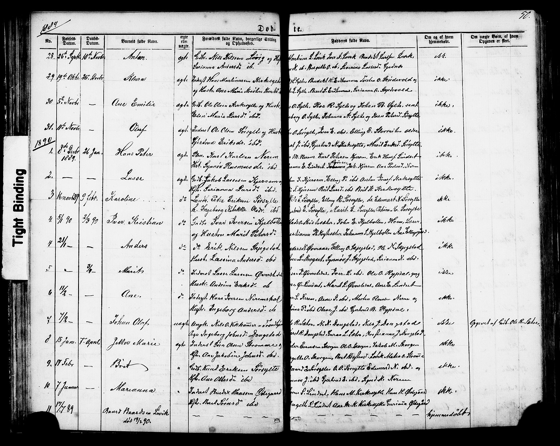 Ministerialprotokoller, klokkerbøker og fødselsregistre - Møre og Romsdal, SAT/A-1454/541/L0547: Parish register (copy) no. 541C02, 1867-1921, p. 50