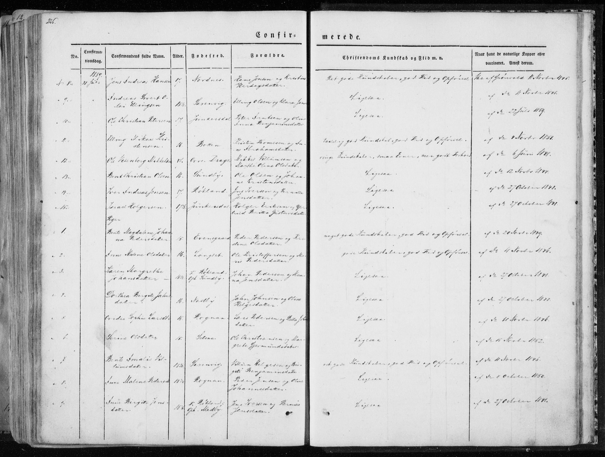 Ministerialprotokoller, klokkerbøker og fødselsregistre - Nordland, AV/SAT-A-1459/847/L0666: Parish register (official) no. 847A06, 1842-1871, p. 226