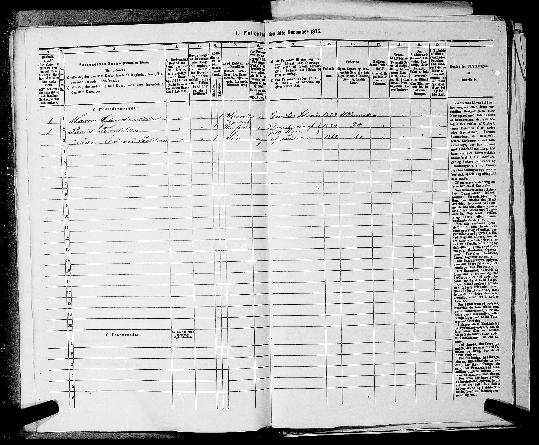 RA, 1875 census for 0235P Ullensaker, 1875, p. 646