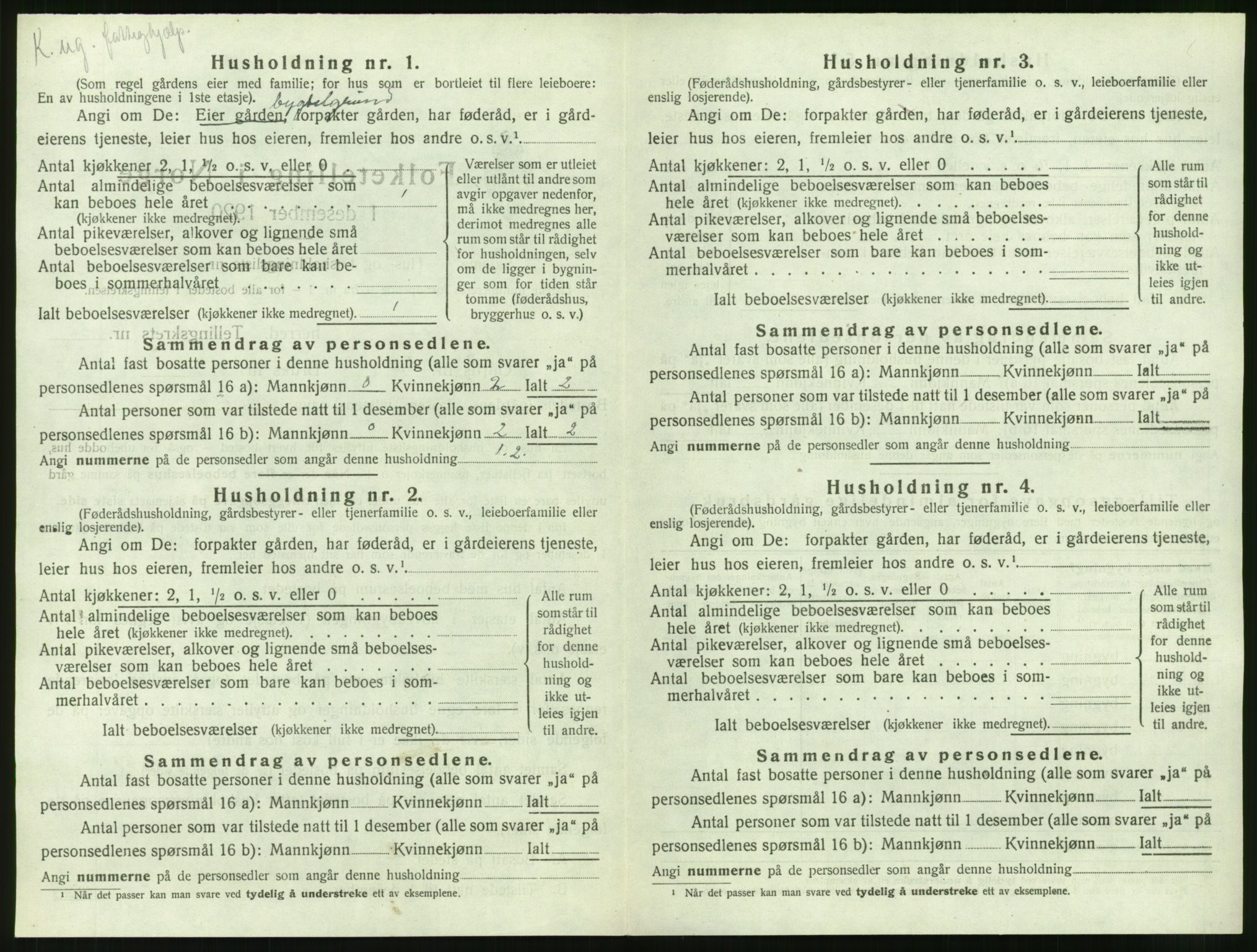 SAT, 1920 census for Grytten, 1920, p. 297