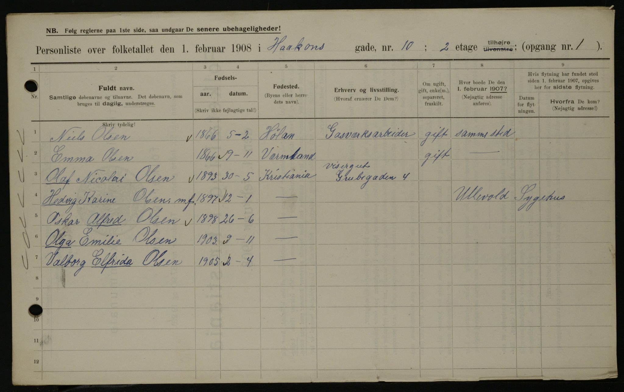 OBA, Municipal Census 1908 for Kristiania, 1908, p. 38414