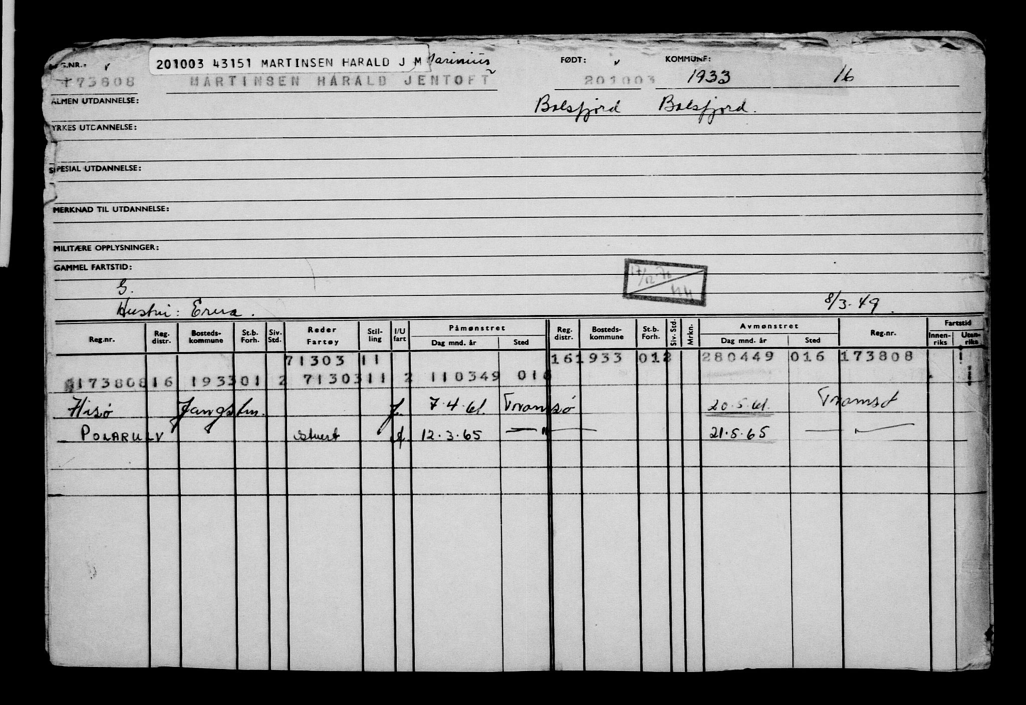 Direktoratet for sjømenn, AV/RA-S-3545/G/Gb/L0051: Hovedkort, 1903, p. 229