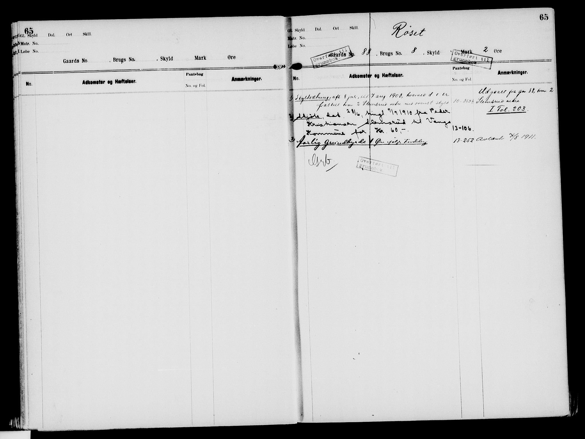Nord-Hedmark sorenskriveri, SAH/TING-012/H/Ha/Had/Hade/L0003: Mortgage register no. 4.3, 1899-1940, p. 65
