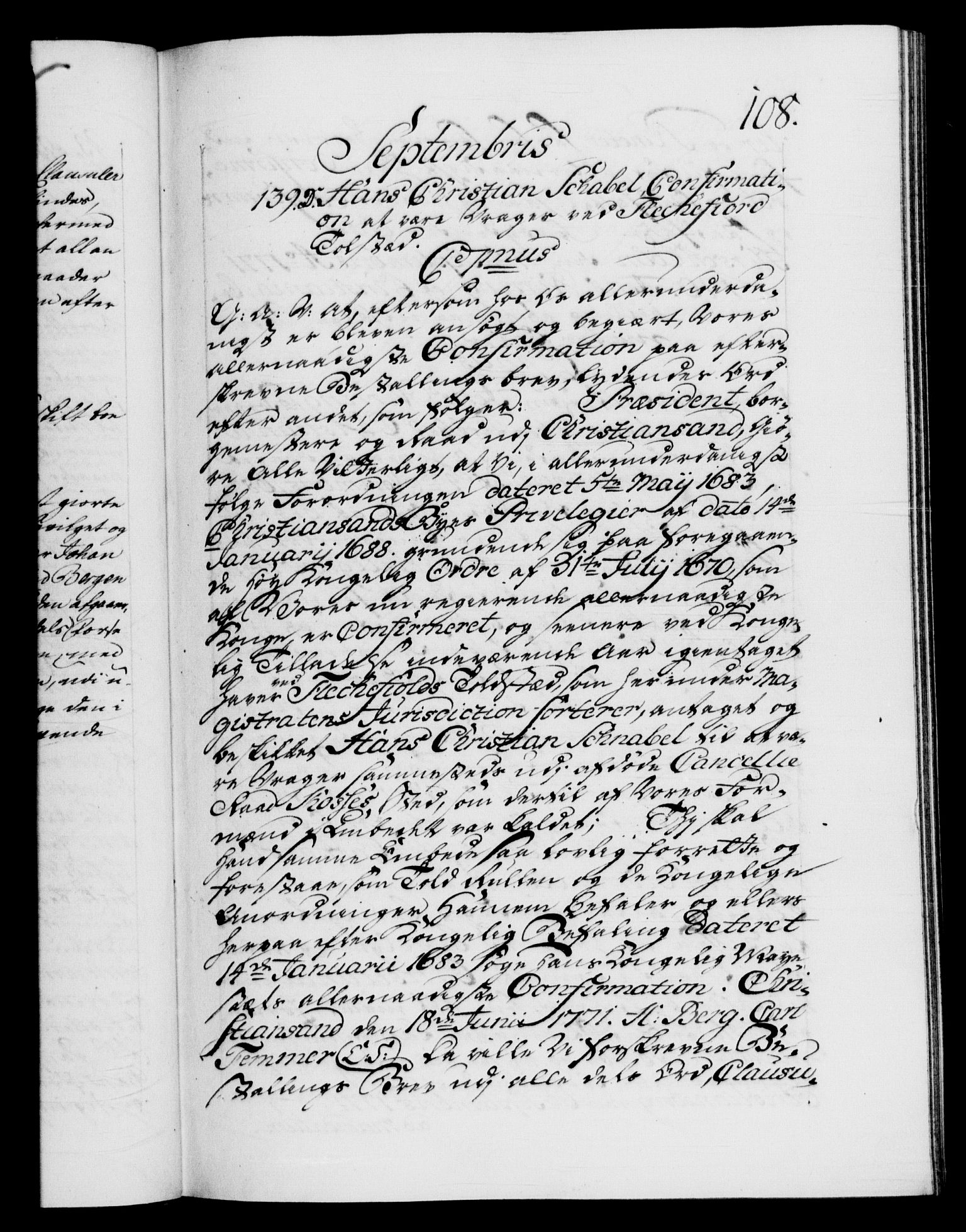 Danske Kanselli 1572-1799, RA/EA-3023/F/Fc/Fca/Fcaa/L0045: Norske registre "Norske eller 3. dept.s åpne brev, 1771-1773, p. 108a