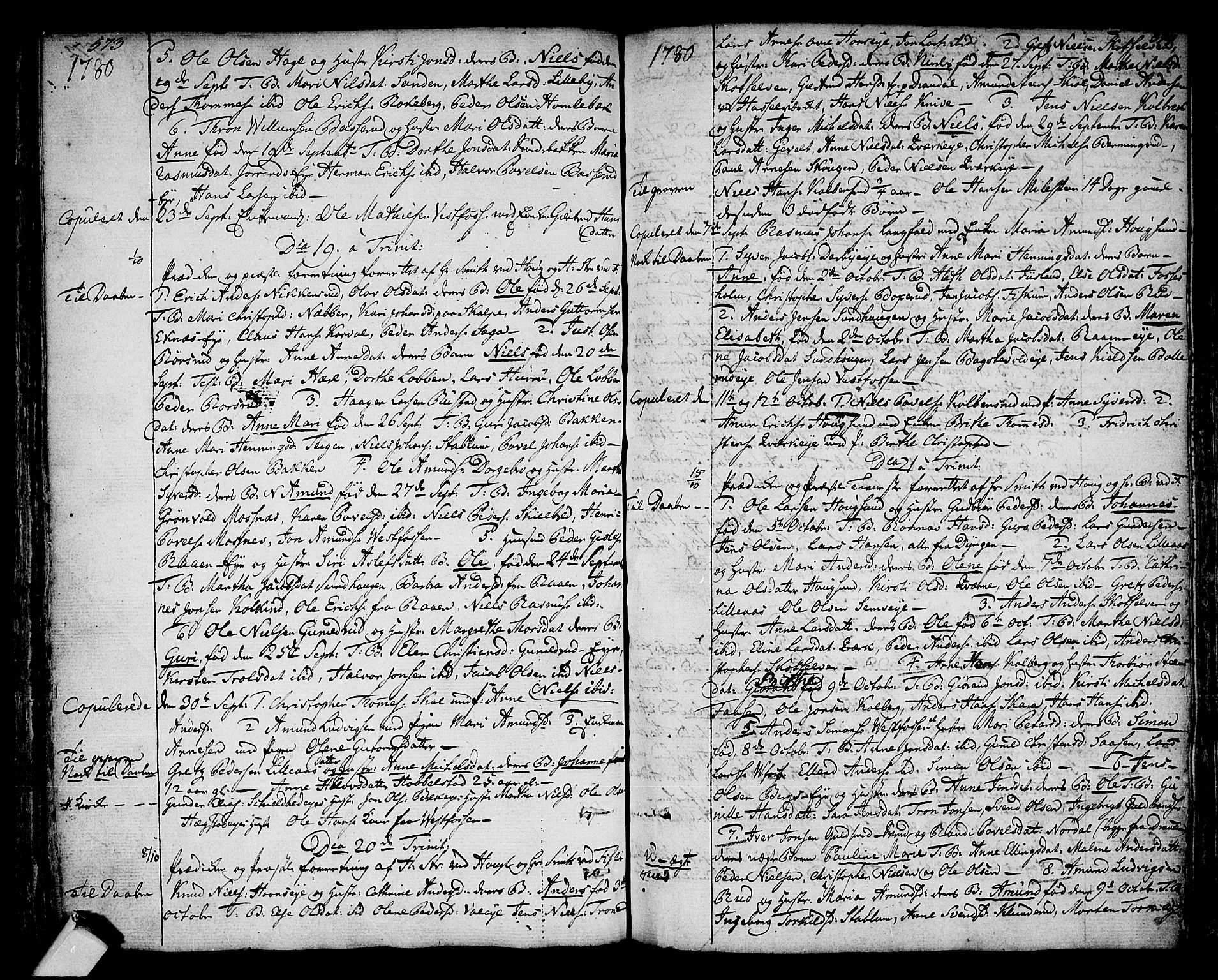 Eiker kirkebøker, AV/SAKO-A-4/F/Fa/L0008: Parish register (official) no. I 8, 1764-1788, p. 573-574