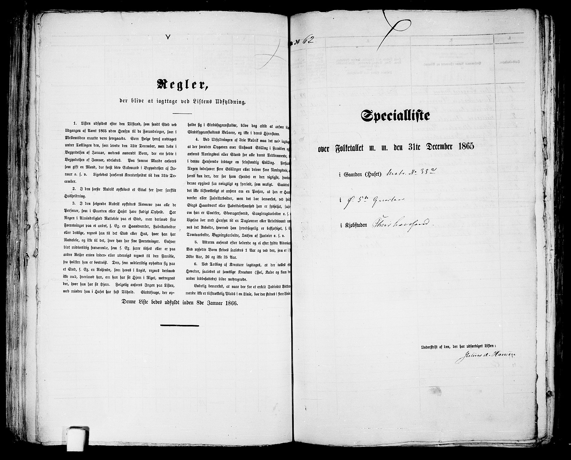 RA, 1865 census for Kristiansand, 1865, p. 138