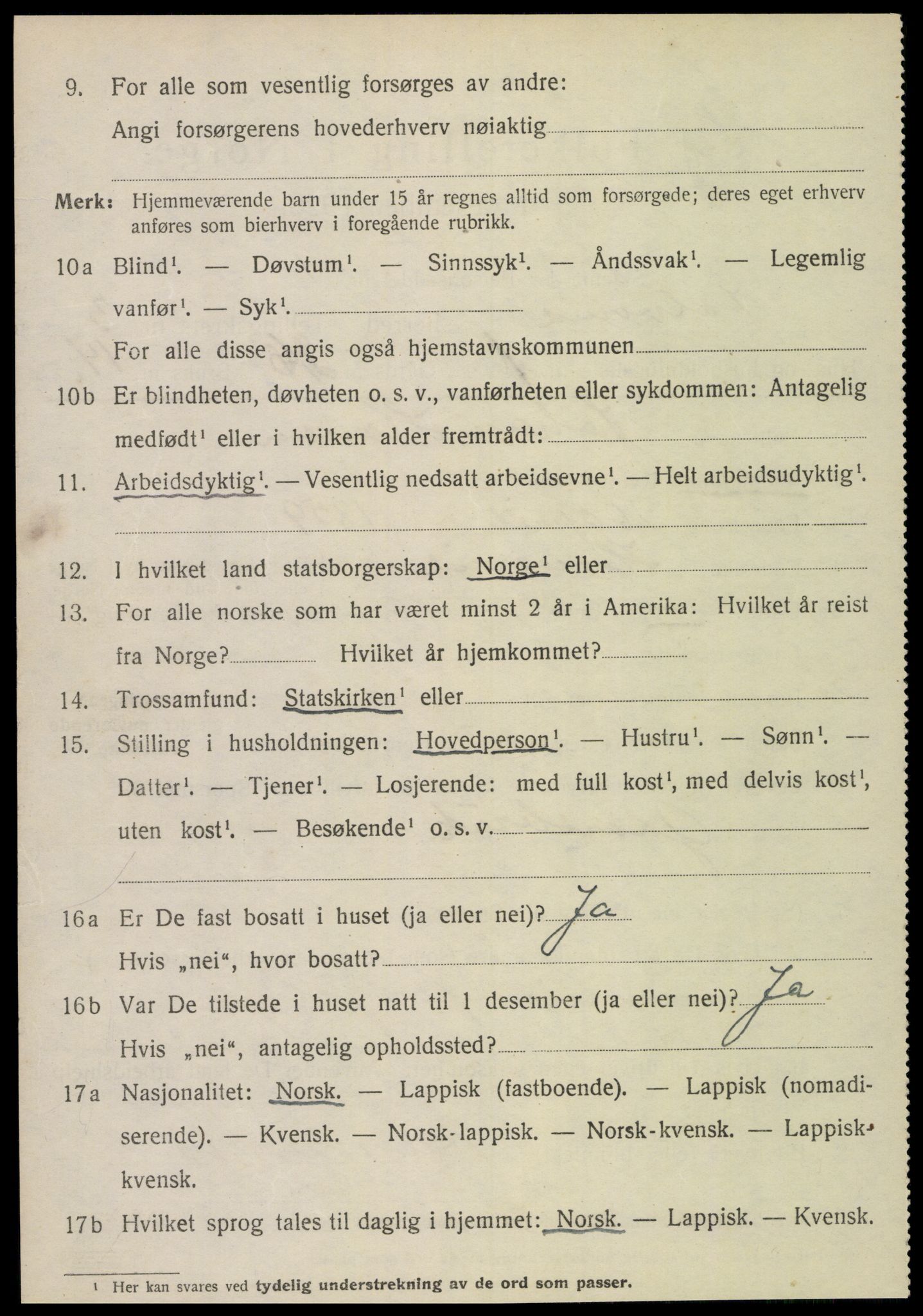 SAT, 1920 census for Kolvereid, 1920, p. 1870