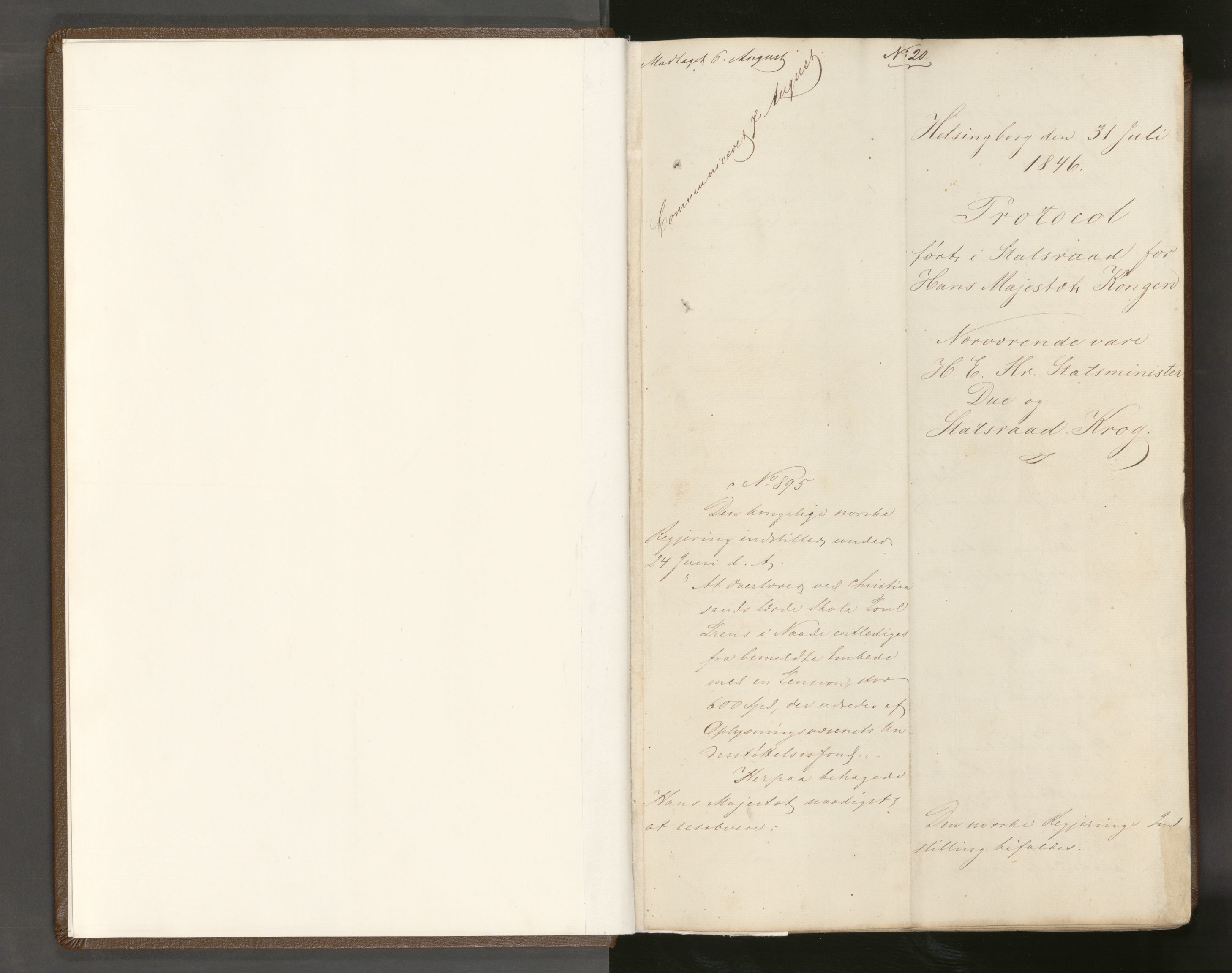 Statsrådssekretariatet, AV/RA-S-1001/A/Ab/L0064: Kgl. res. nr. 895-1724, 2. halvår, 1846