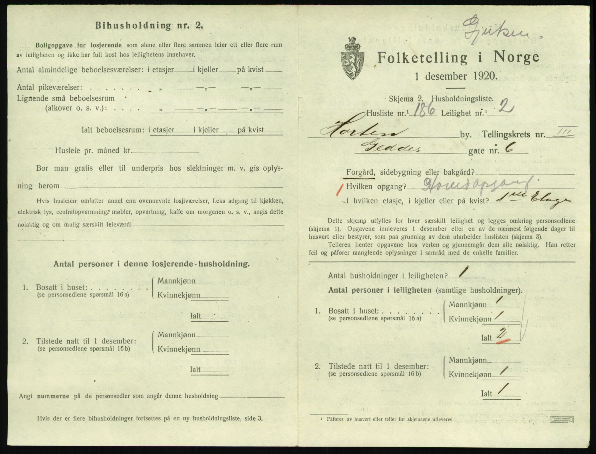 SAKO, 1920 census for Horten, 1920, p. 4721