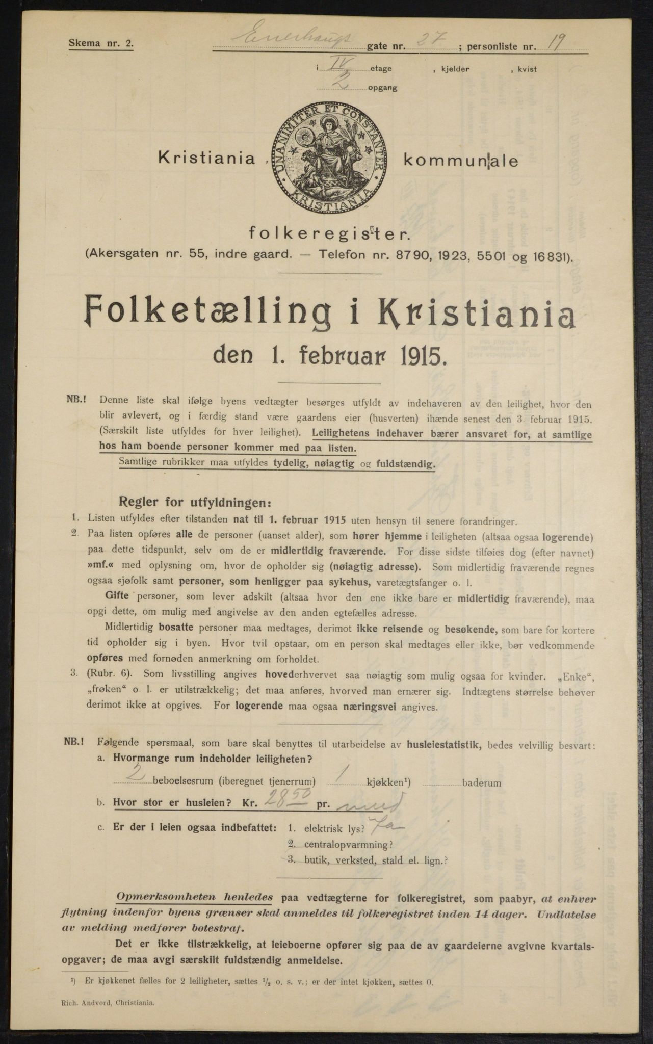 OBA, Municipal Census 1915 for Kristiania, 1915, p. 21268