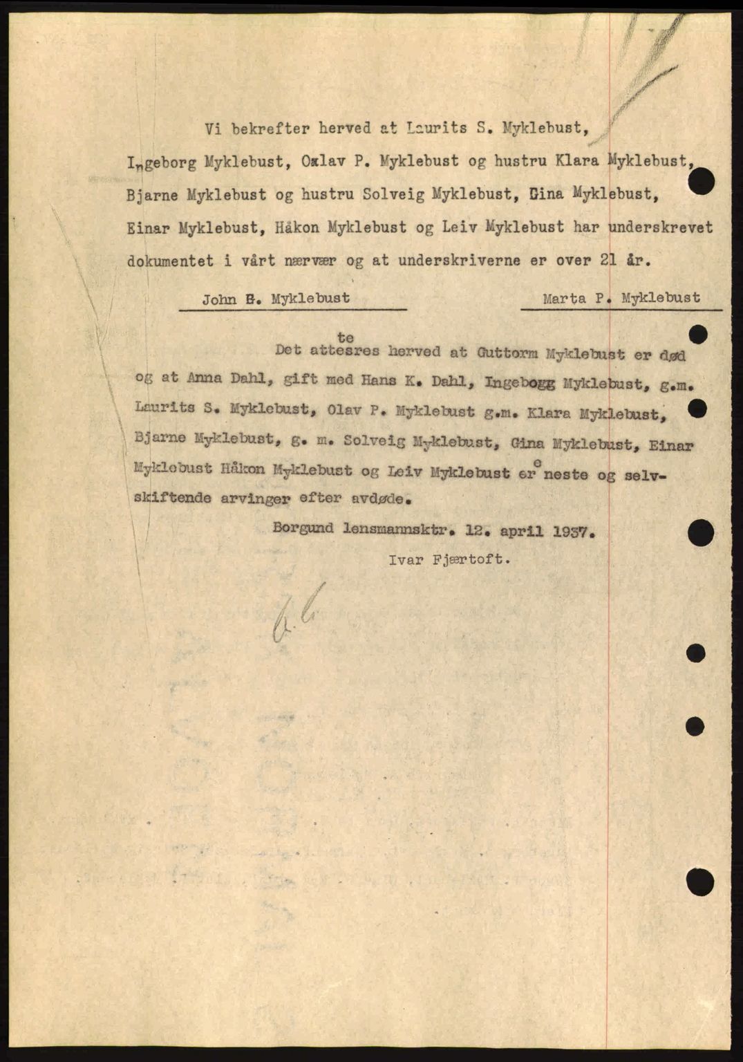 Nordre Sunnmøre sorenskriveri, AV/SAT-A-0006/1/2/2C/2Ca: Mortgage book no. A2, 1936-1937, Diary no: : 479/1937