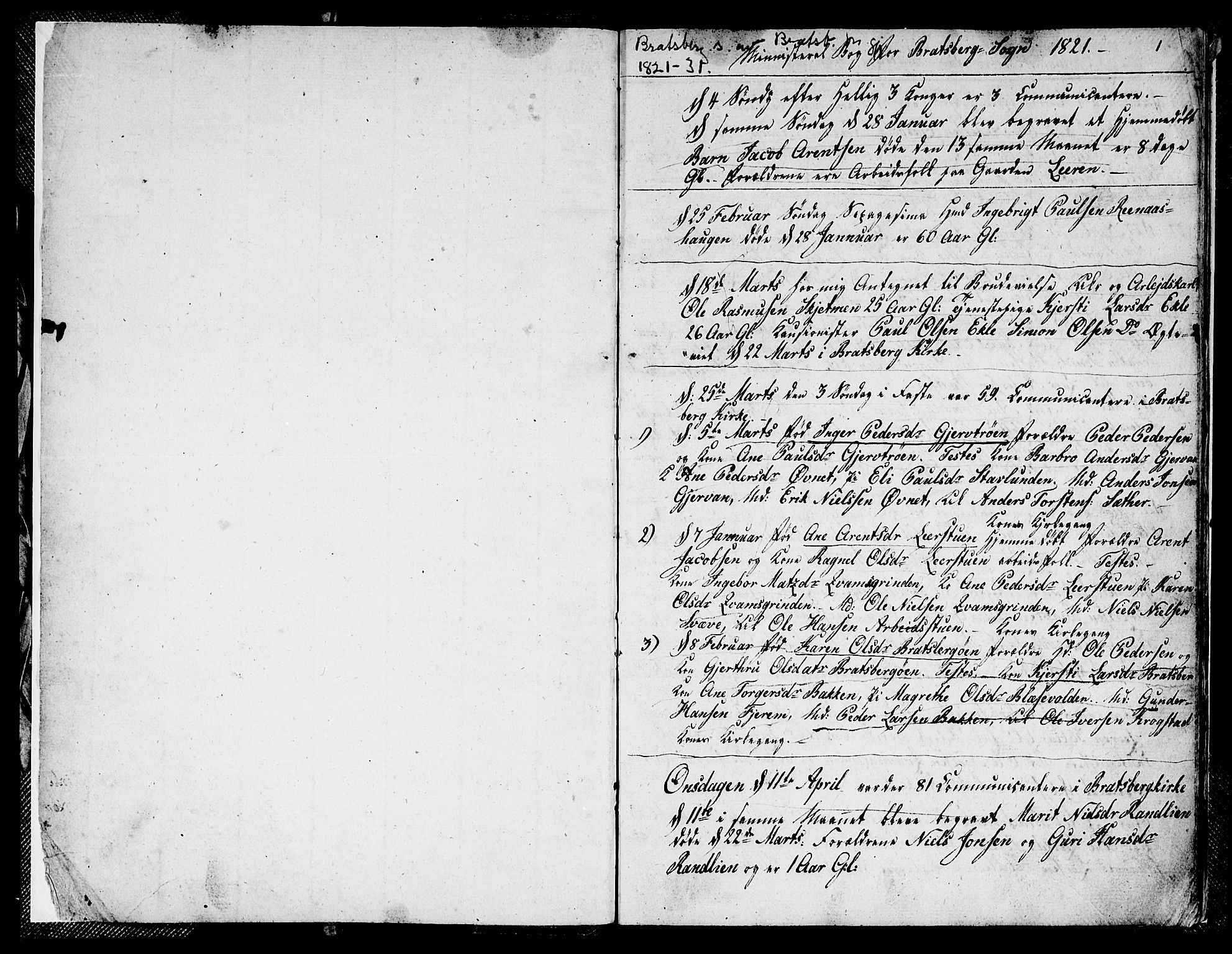 Ministerialprotokoller, klokkerbøker og fødselsregistre - Sør-Trøndelag, SAT/A-1456/608/L0337: Parish register (copy) no. 608C03, 1821-1831, p. 1