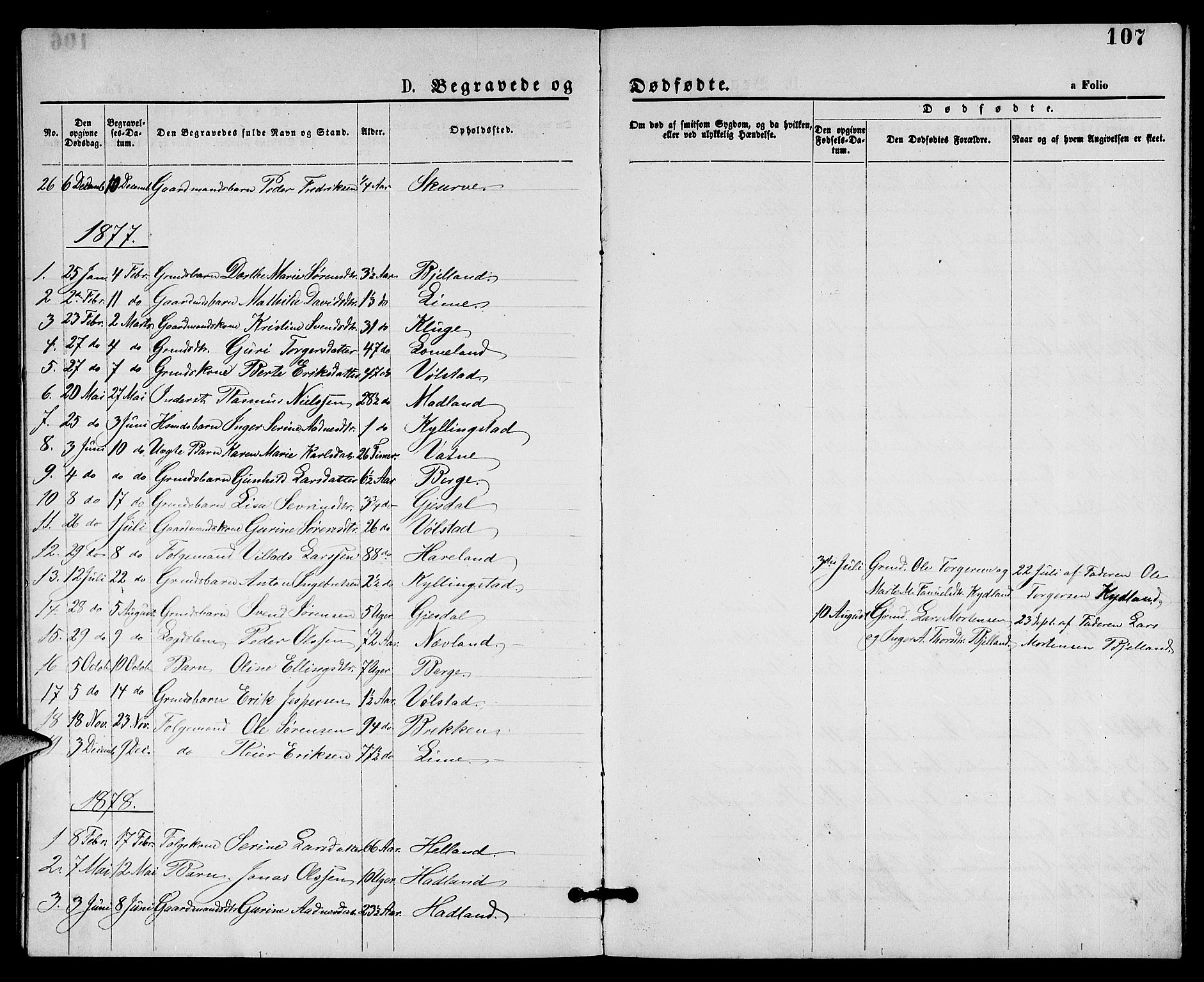 Lye sokneprestkontor, SAST/A-101794/001/30BB/L0005: Parish register (copy) no. B 5, 1875-1886, p. 107