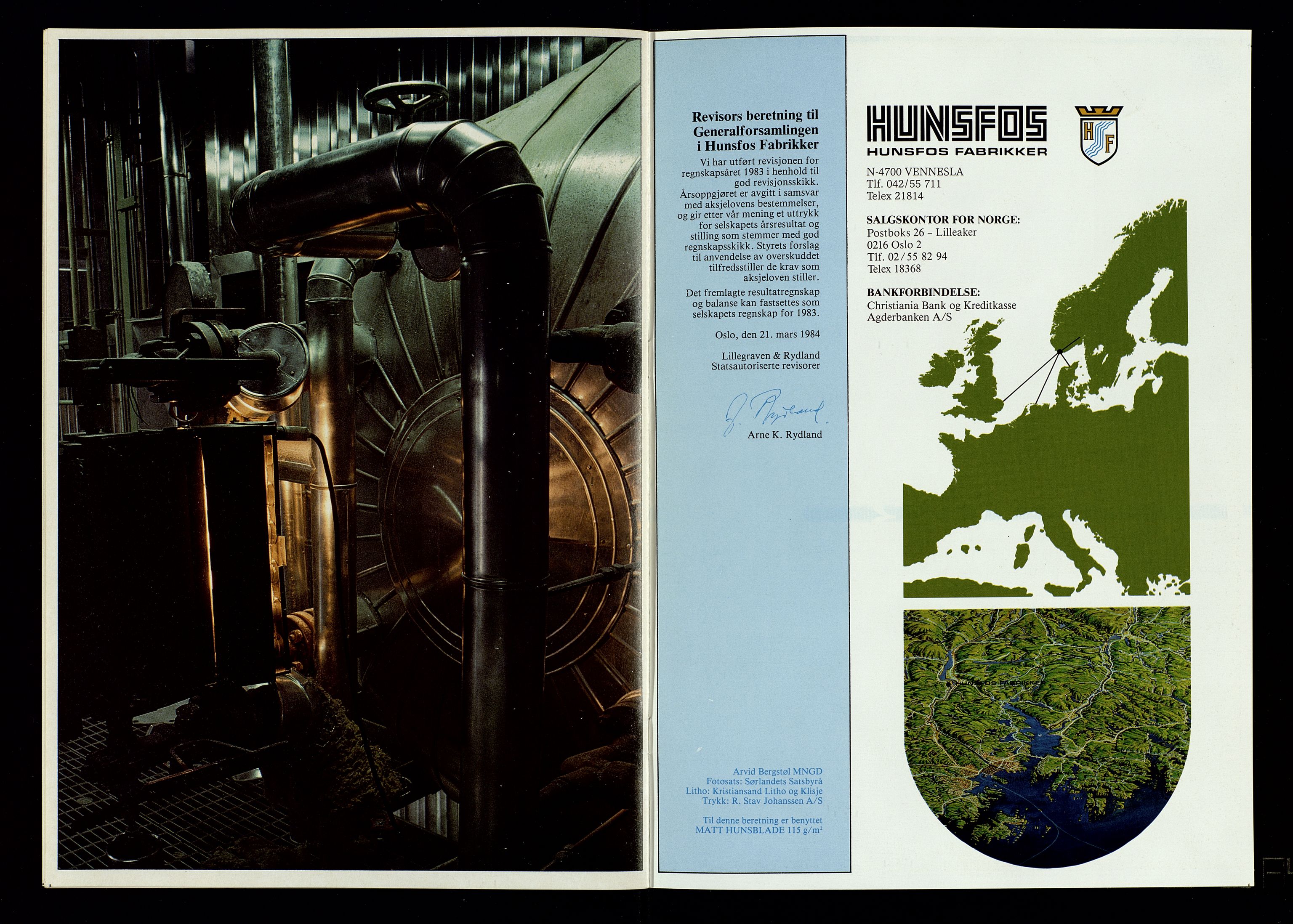 Hunsfos fabrikker, AV/SAK-D/1440/01/L0001/0003: Vedtekter, anmeldelser og årsberetninger / Årsberetninger og regnskap, 1918-1989, p. 461
