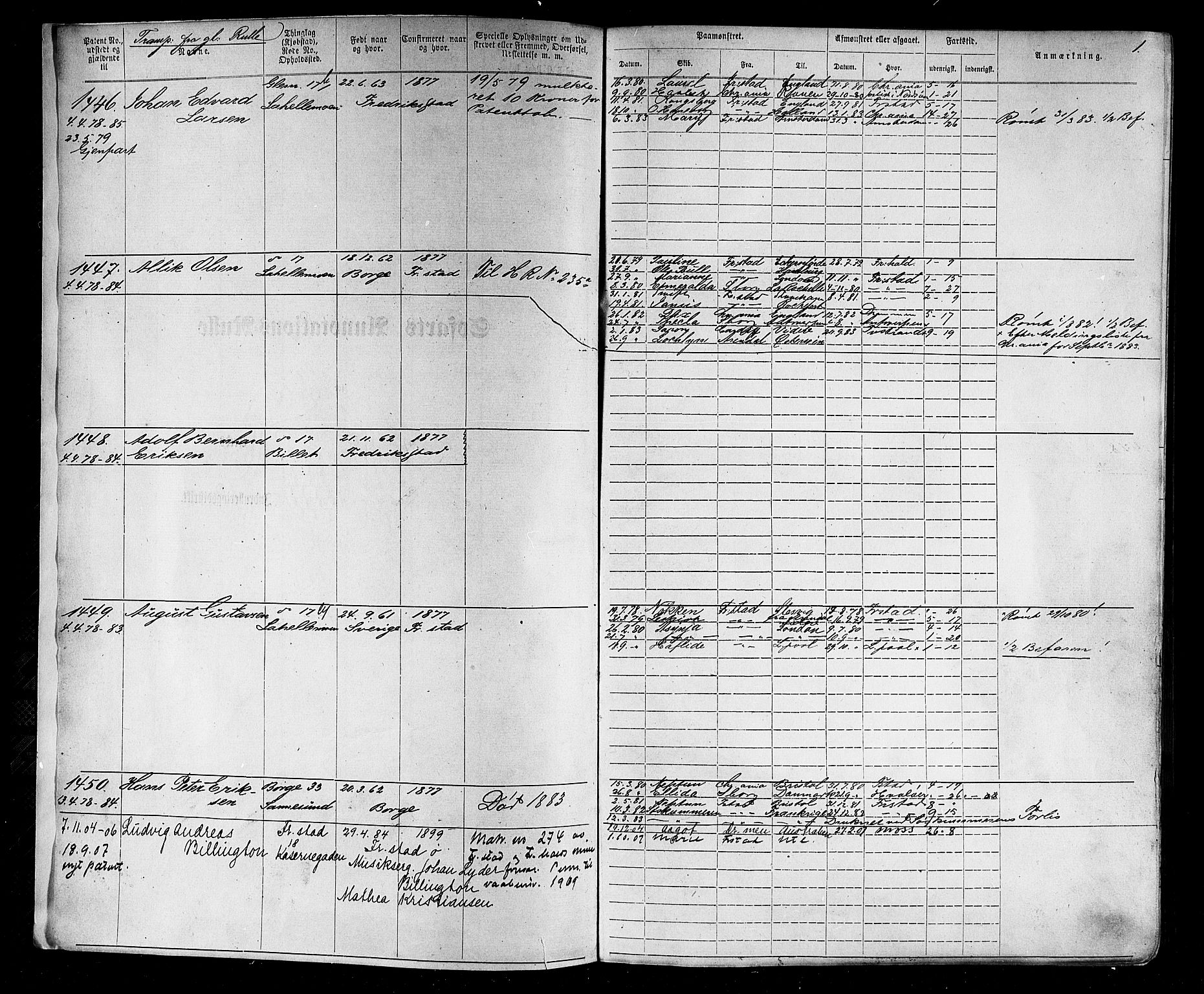 Fredrikstad mønstringskontor, SAO/A-10569b/F/Fc/Fca/L0004: Annotasjonsrulle, 1885-1893, p. 3