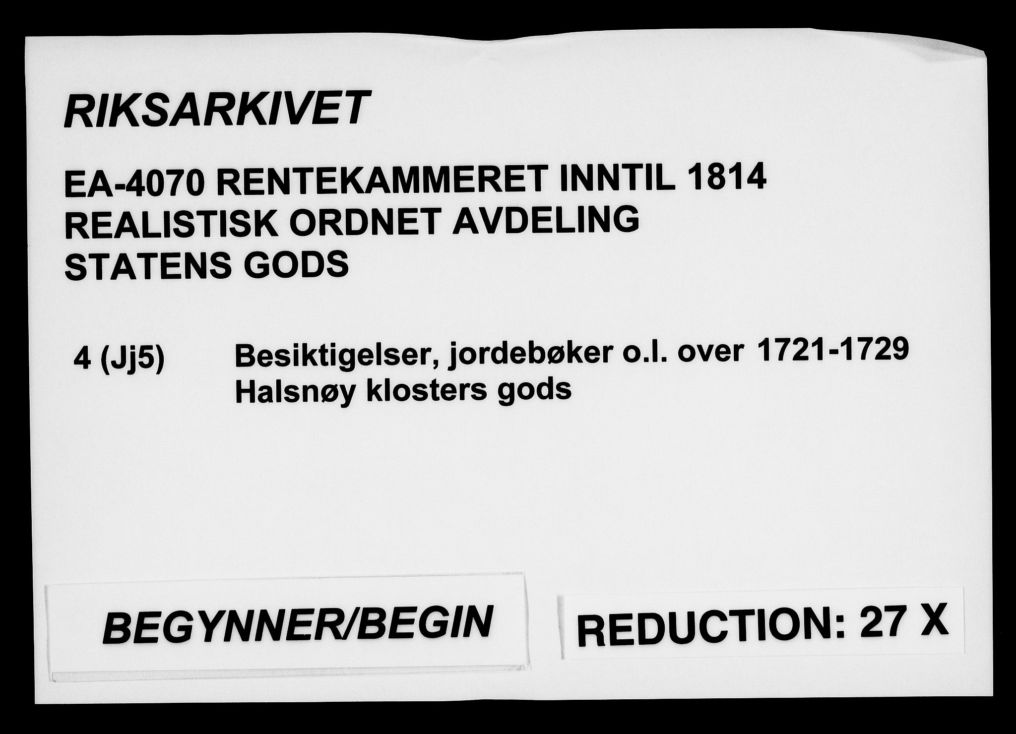 Rentekammeret inntil 1814, Realistisk ordnet avdeling, AV/RA-EA-4070/On/L0003: [Jj 4]: Kommisjonsforretning over Vilhelm Hanssøns forpaktning av Halsnøy klosters gods, 1721-1729, p. 1