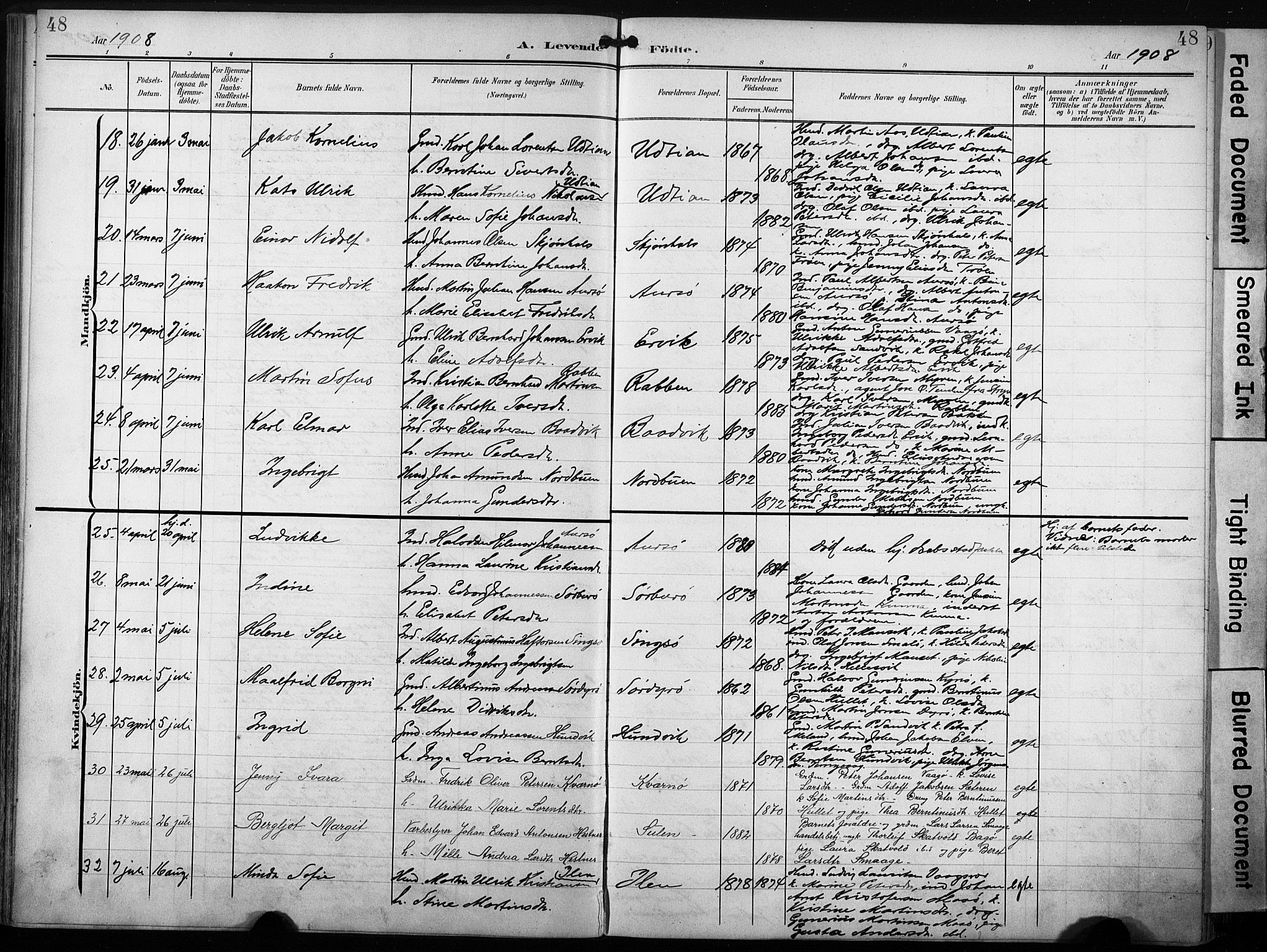 Ministerialprotokoller, klokkerbøker og fødselsregistre - Sør-Trøndelag, AV/SAT-A-1456/640/L0580: Parish register (official) no. 640A05, 1902-1910, p. 48