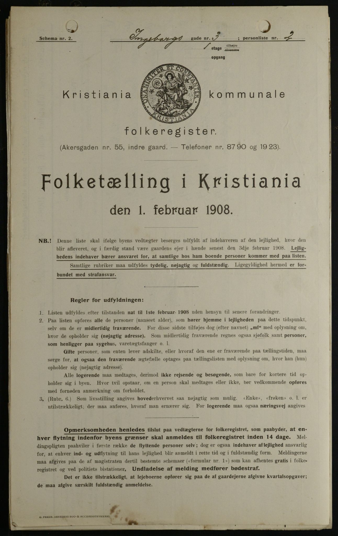 OBA, Municipal Census 1908 for Kristiania, 1908, p. 39263