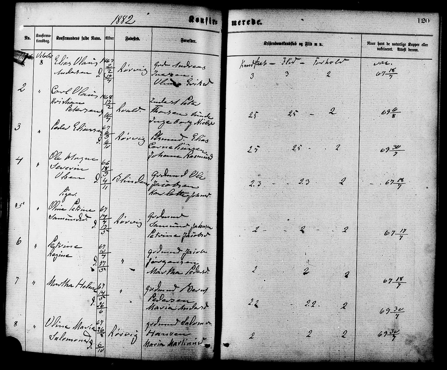 Ministerialprotokoller, klokkerbøker og fødselsregistre - Møre og Romsdal, SAT/A-1454/537/L0519: Parish register (official) no. 537A03, 1876-1889, p. 120