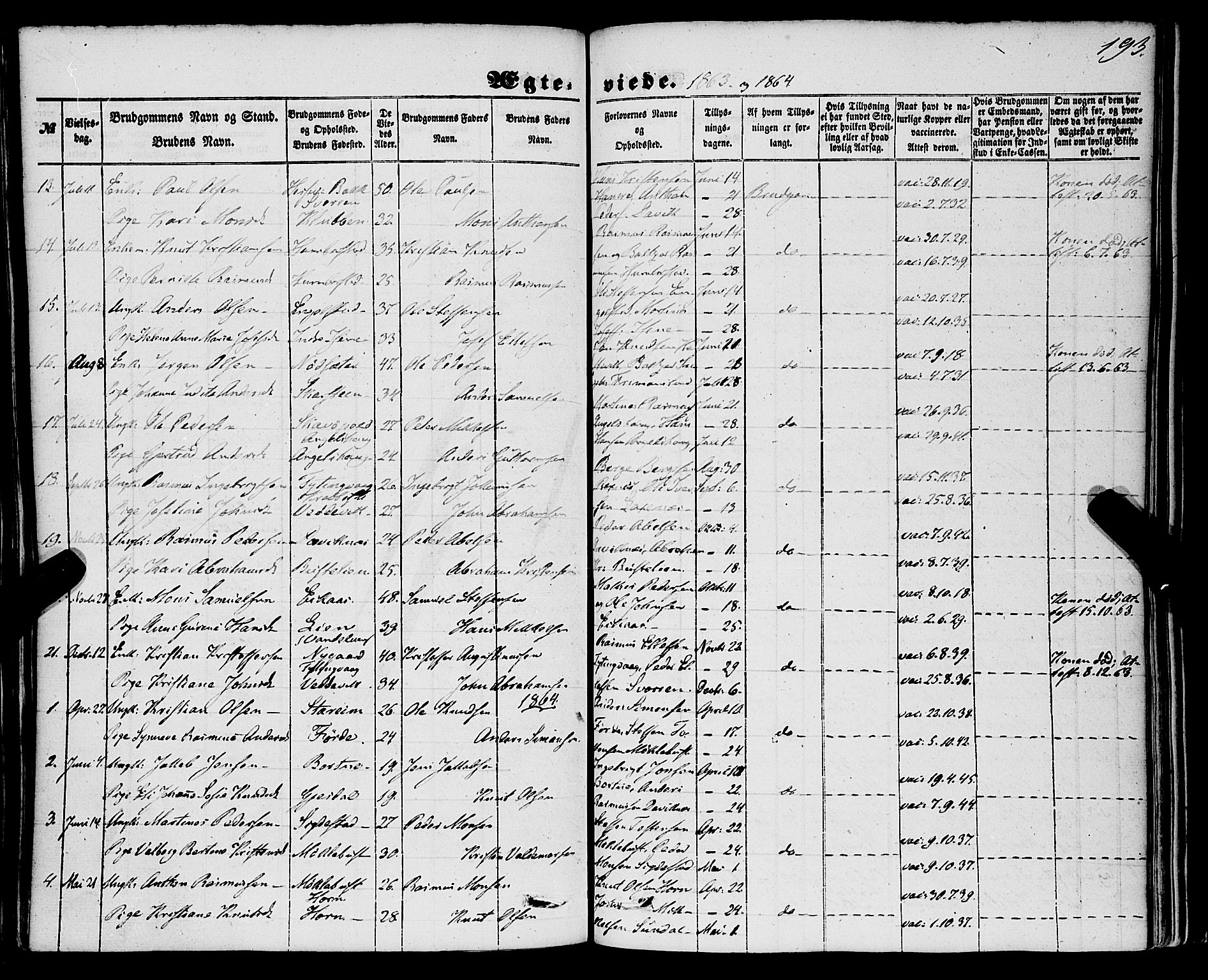 Davik sokneprestembete, AV/SAB-A-79701/H/Haa/Haaa/L0005: Parish register (official) no. A 5, 1850-1866, p. 193