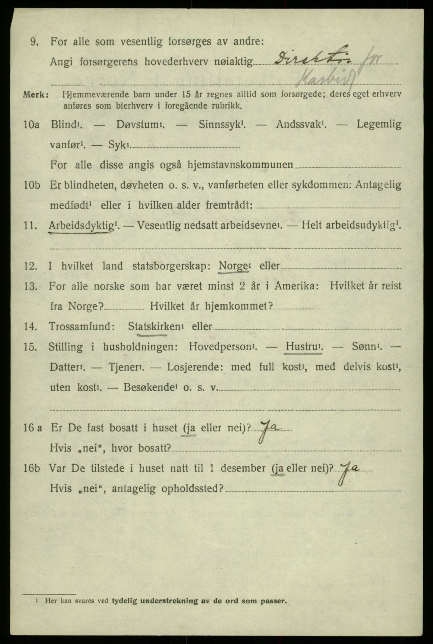 SAB, 1920 census for Odda, 1920, p. 4920