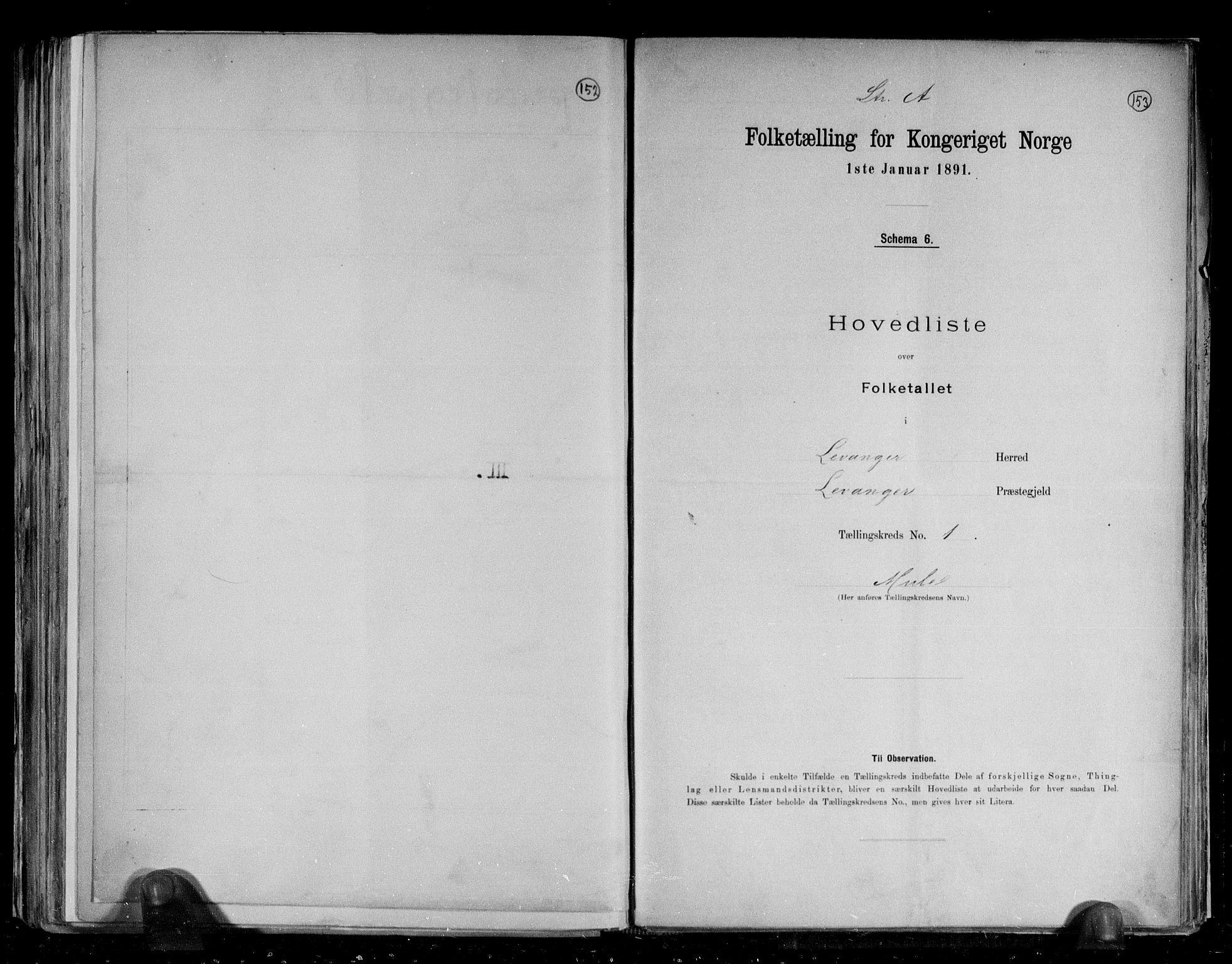 RA, 1891 census for 1720 Levanger, 1891, p. 6